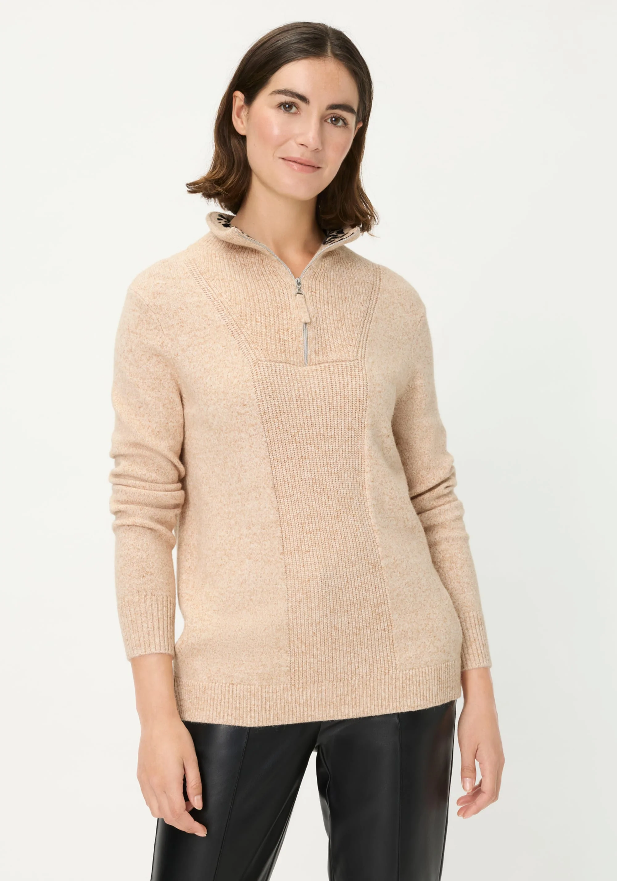 1/4 Zip Mock Neck Sweater