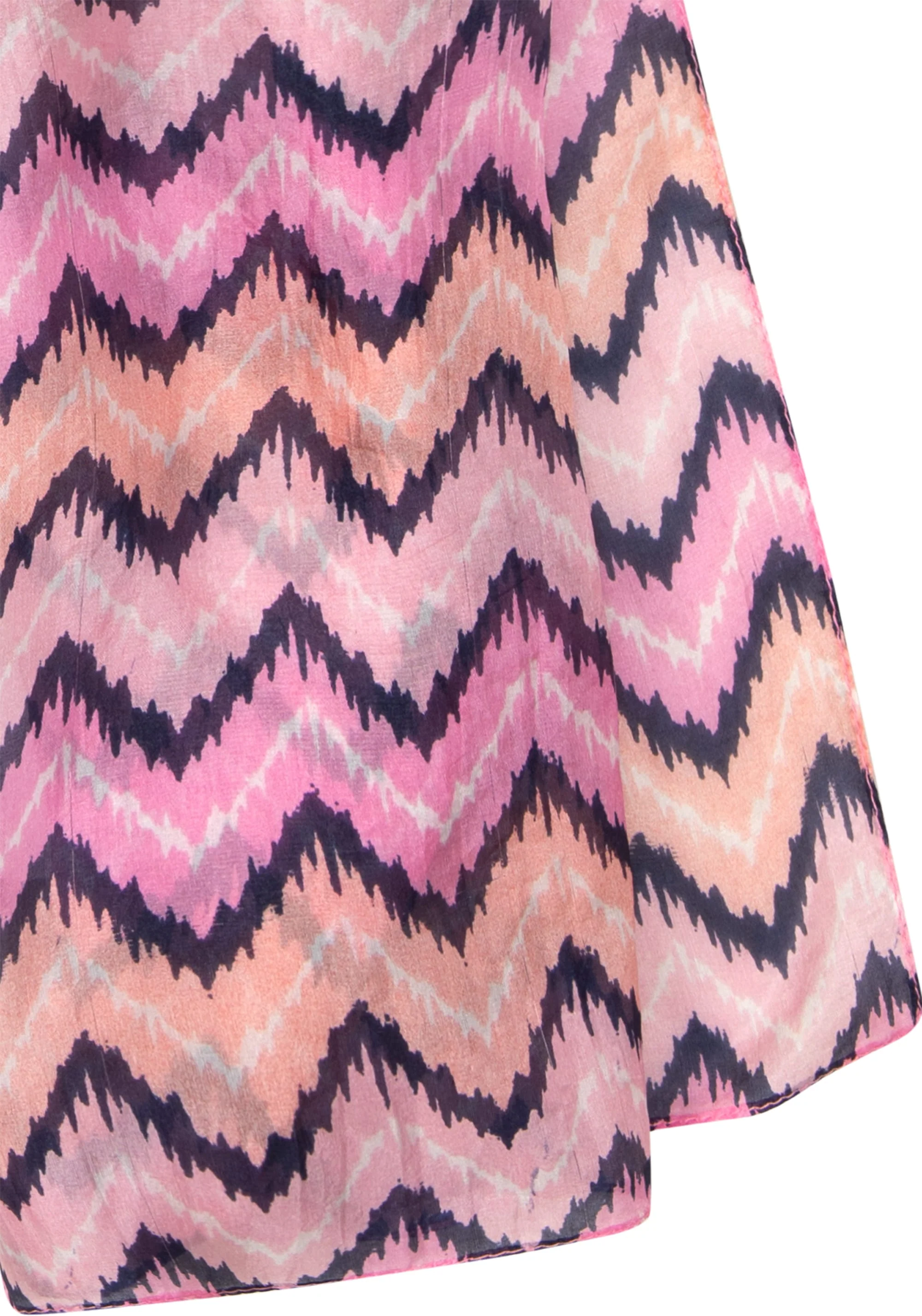 100% Silk Chevron Print Scarf - Image 2