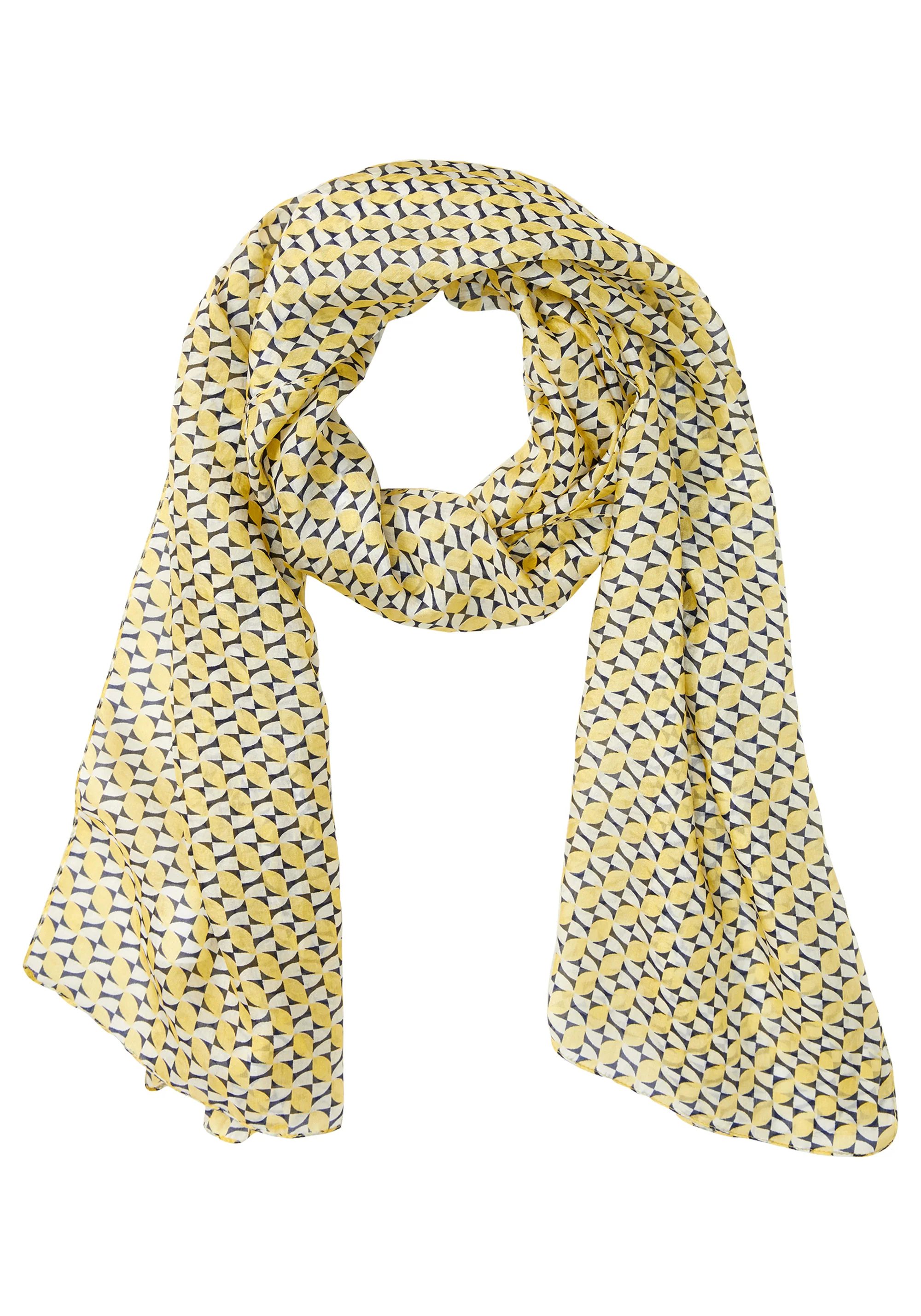 100% Silk Geo Print Scarf