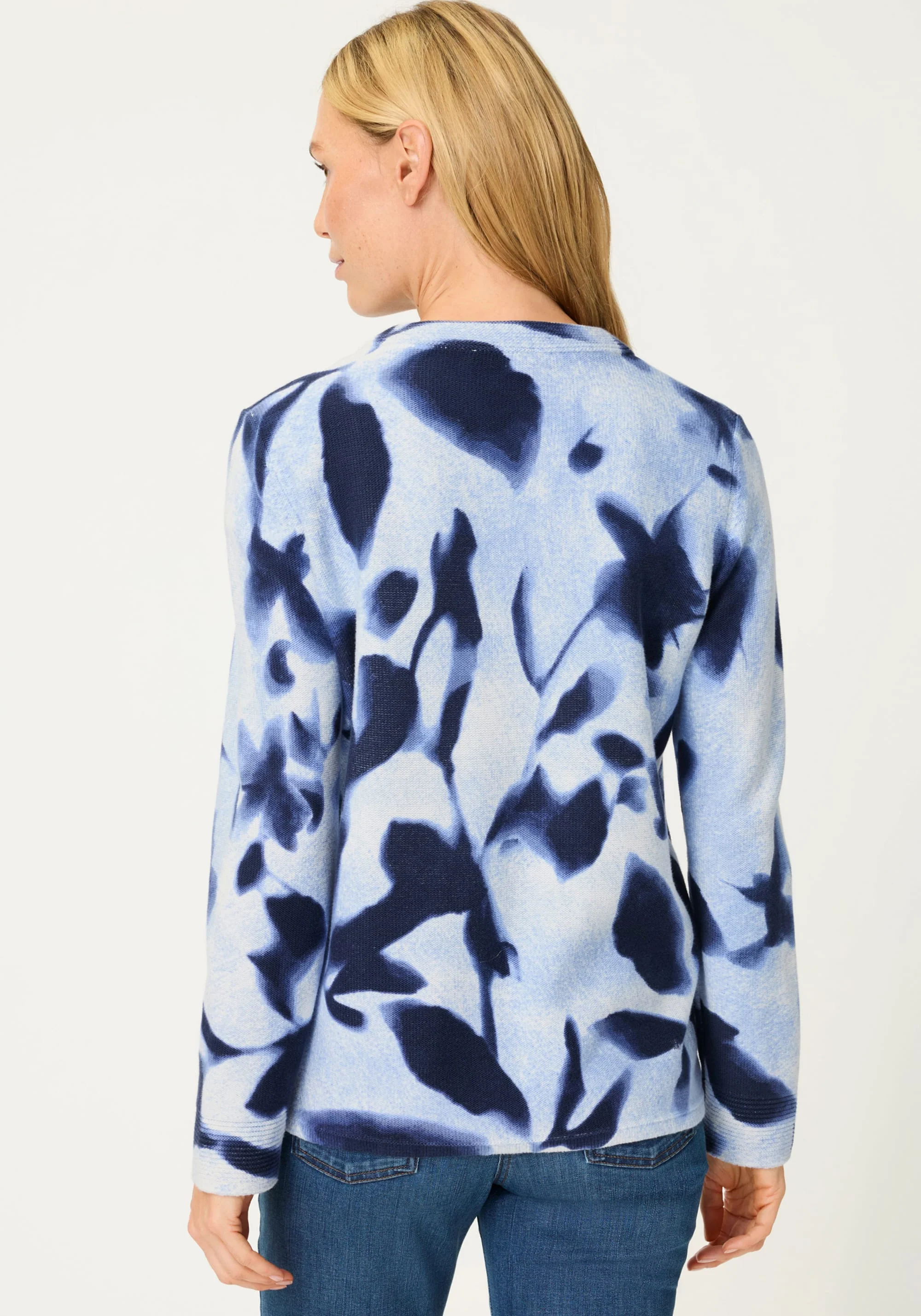 Abstract Floral Zip Cardigan - Image 2