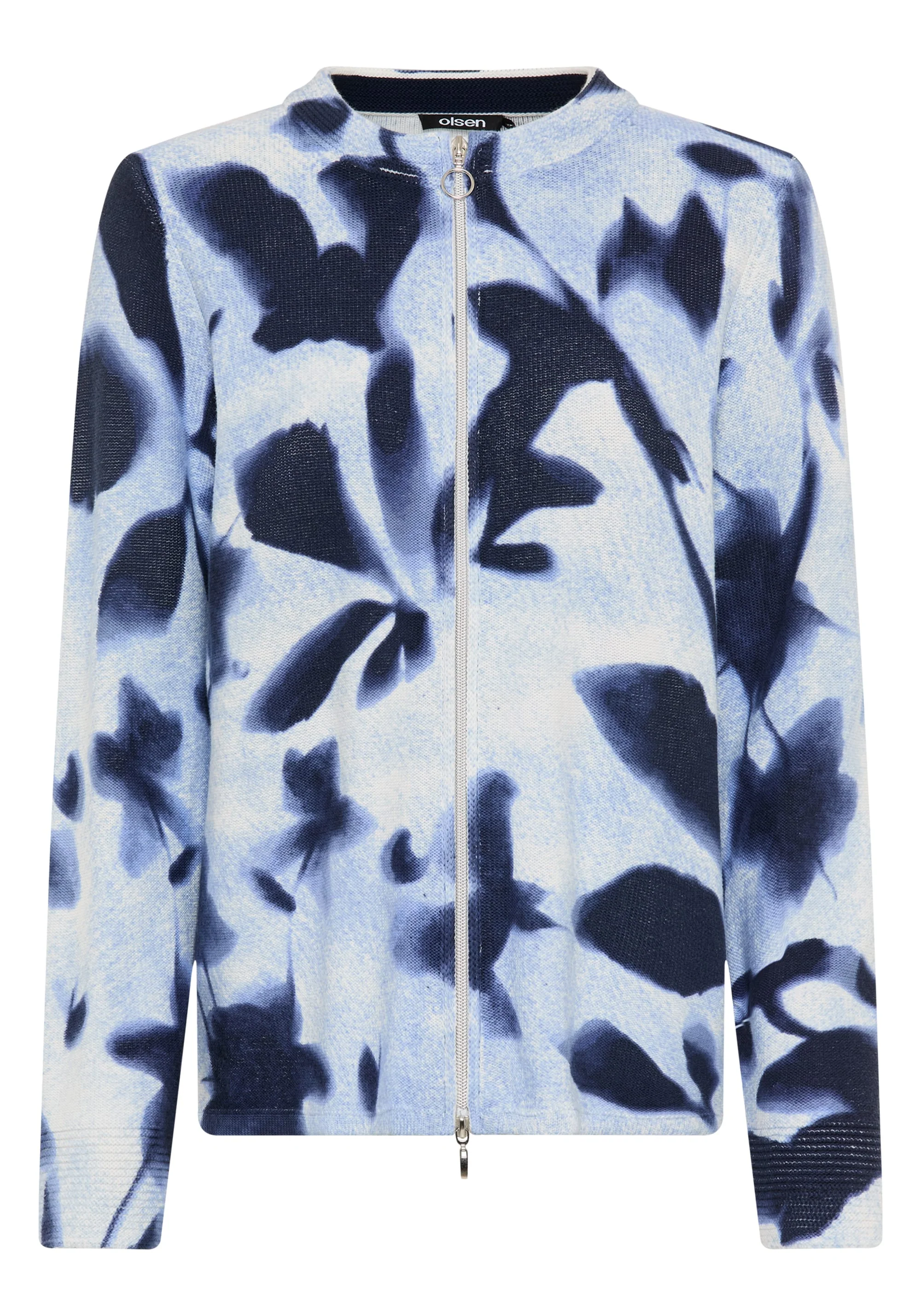 Abstract Floral Zip Cardigan - Image 6