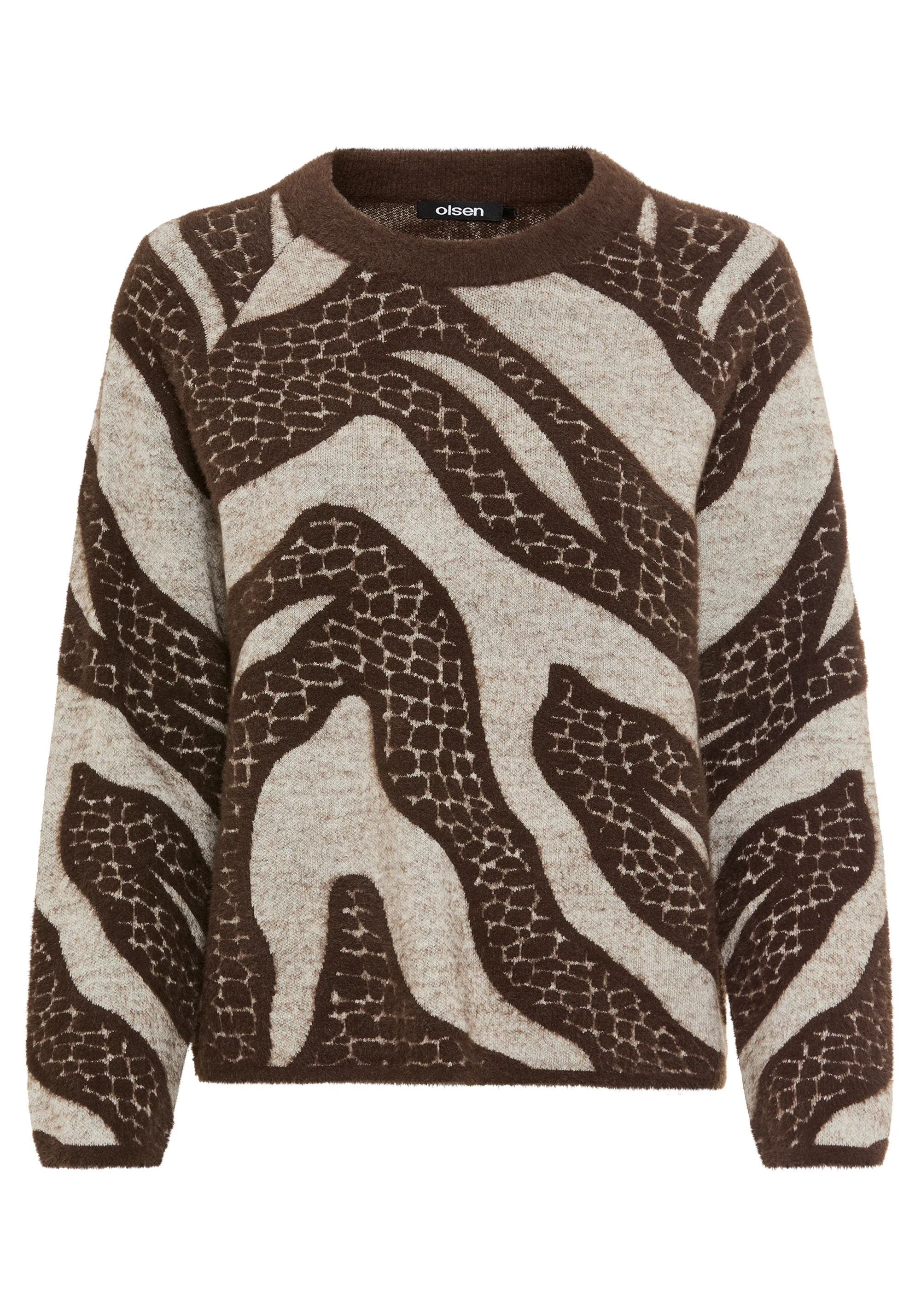 Abstract Modern Animal Feather Knit Pull-Over - Image 5