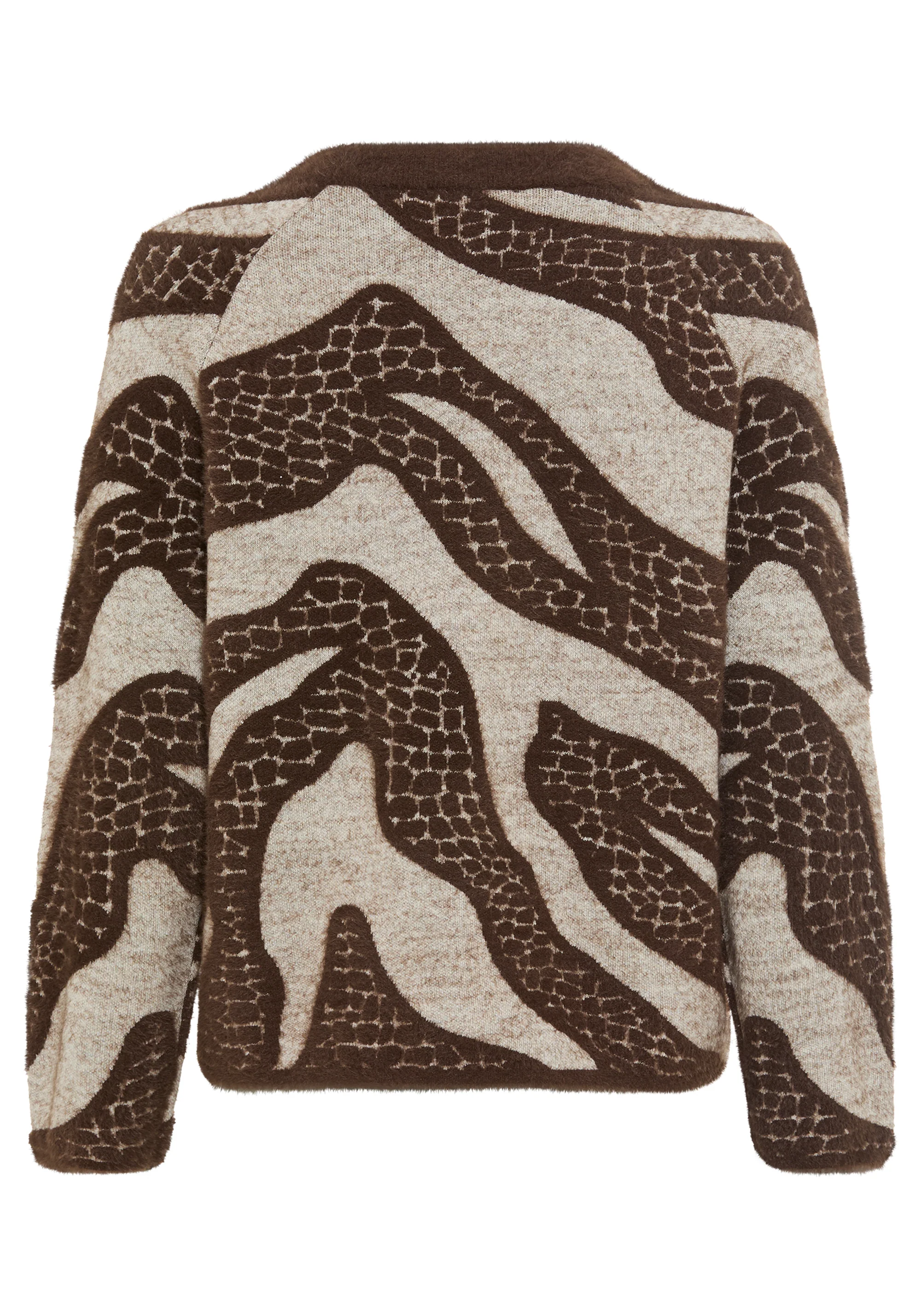 Abstract Modern Animal Feather Knit Pull-Over - Image 6