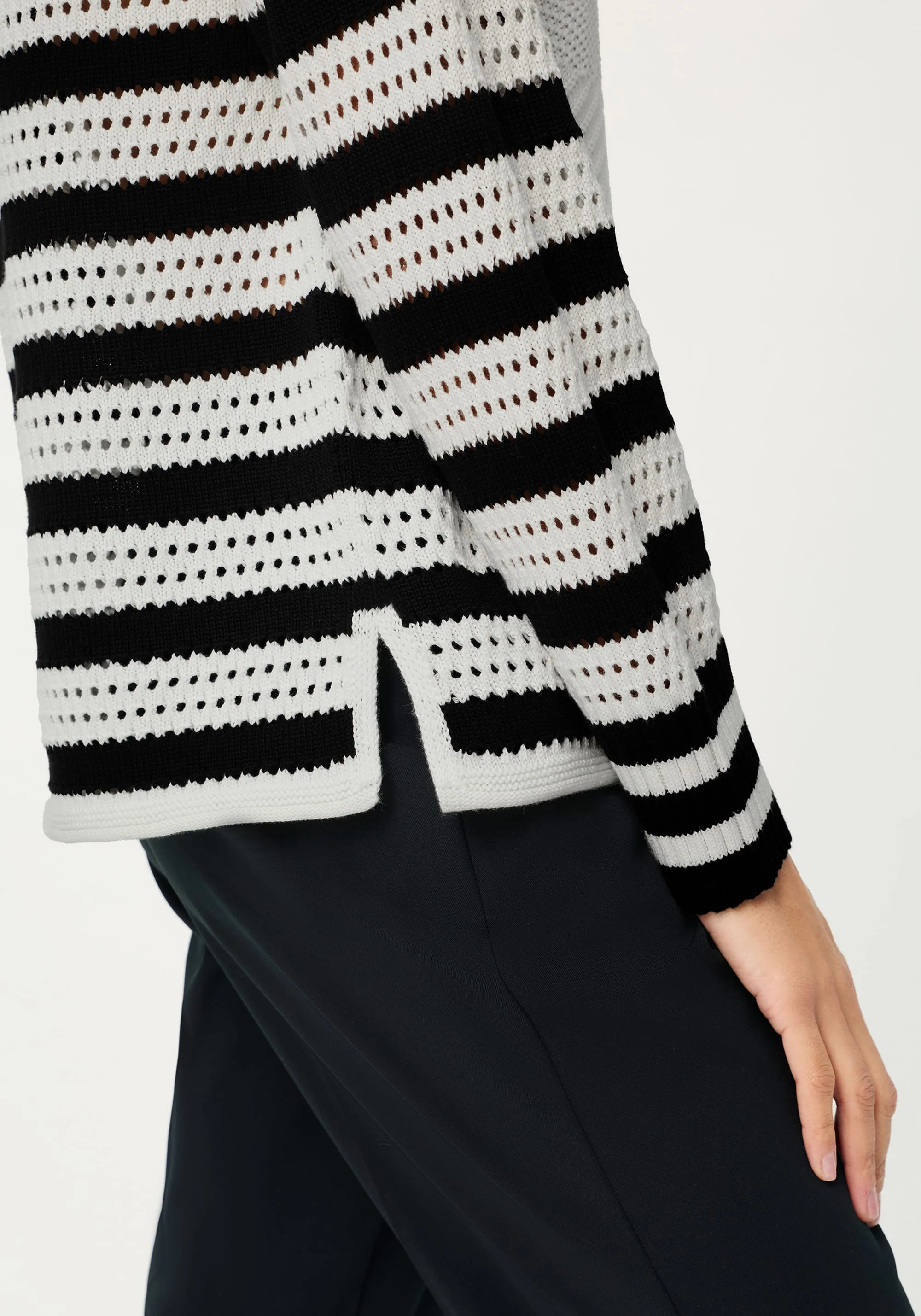 Abstract Open Knit Sweater - Image 3