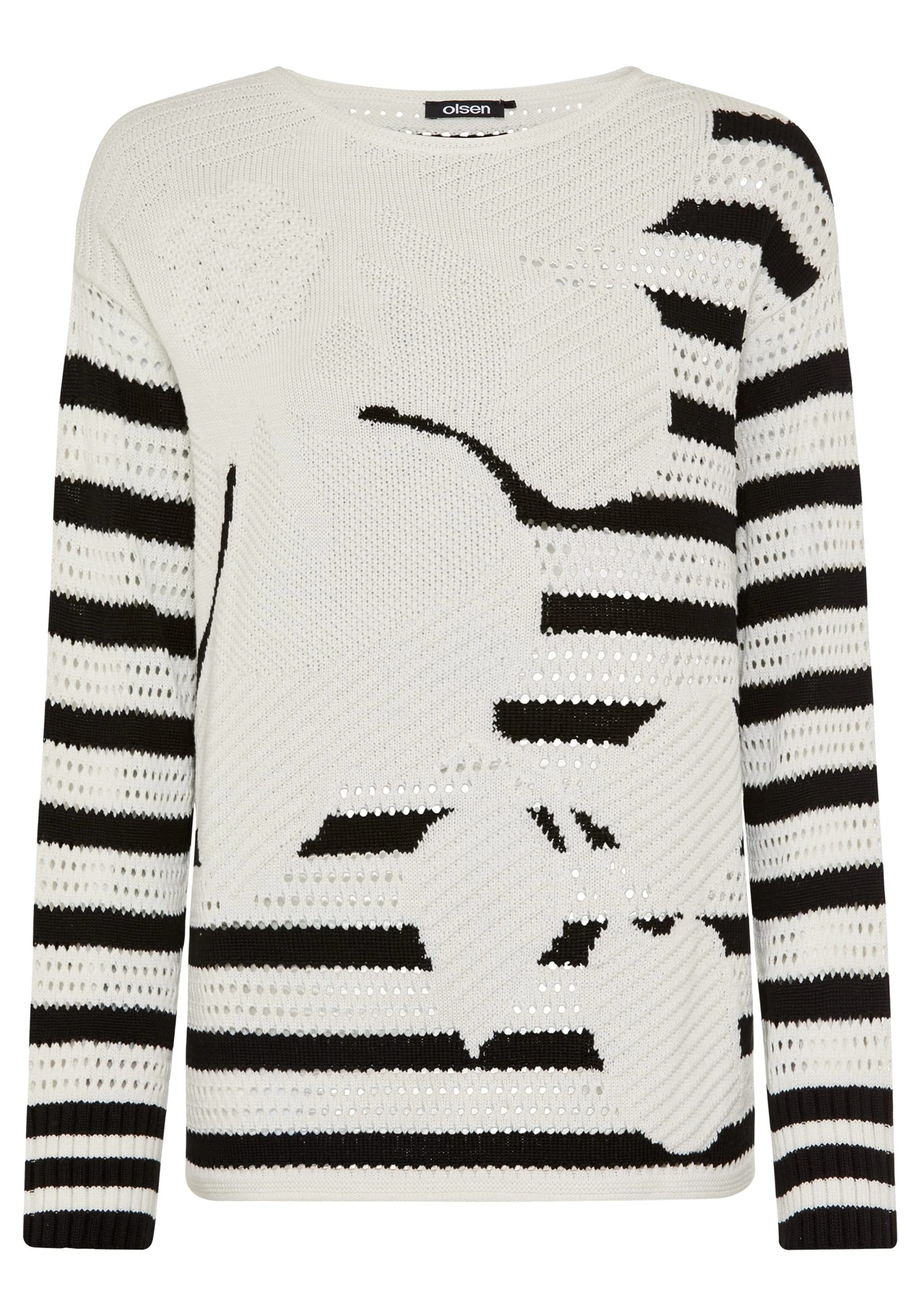 Abstract Open Knit Sweater - Image 6
