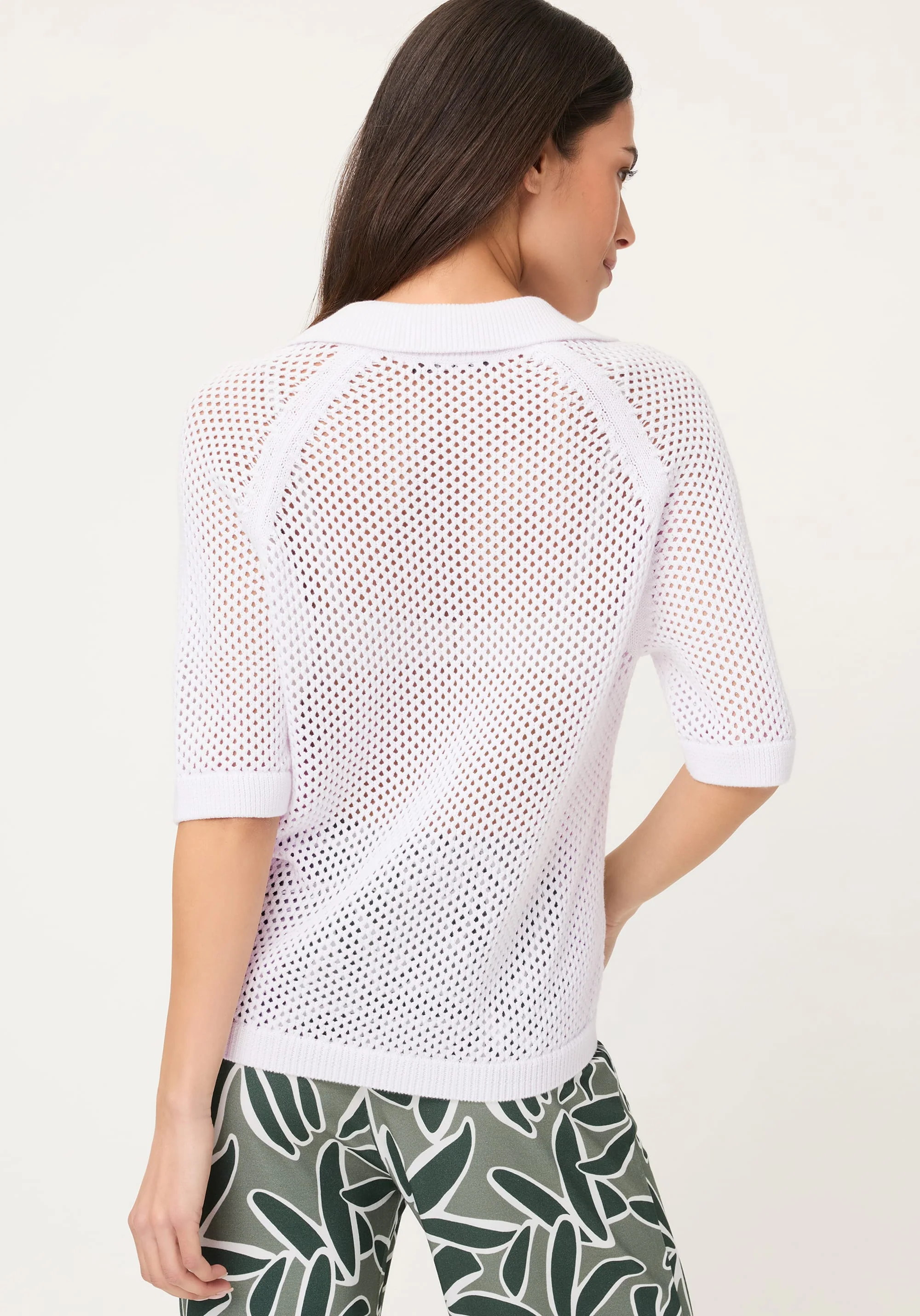 Ajour Knit Polo Sweater - Image 2
