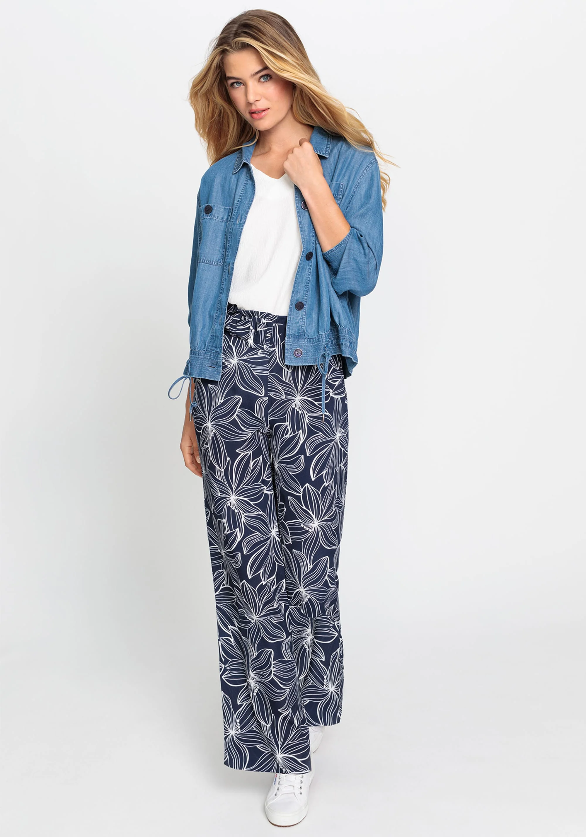 Anna Fit Wide Leg Floral Trouser