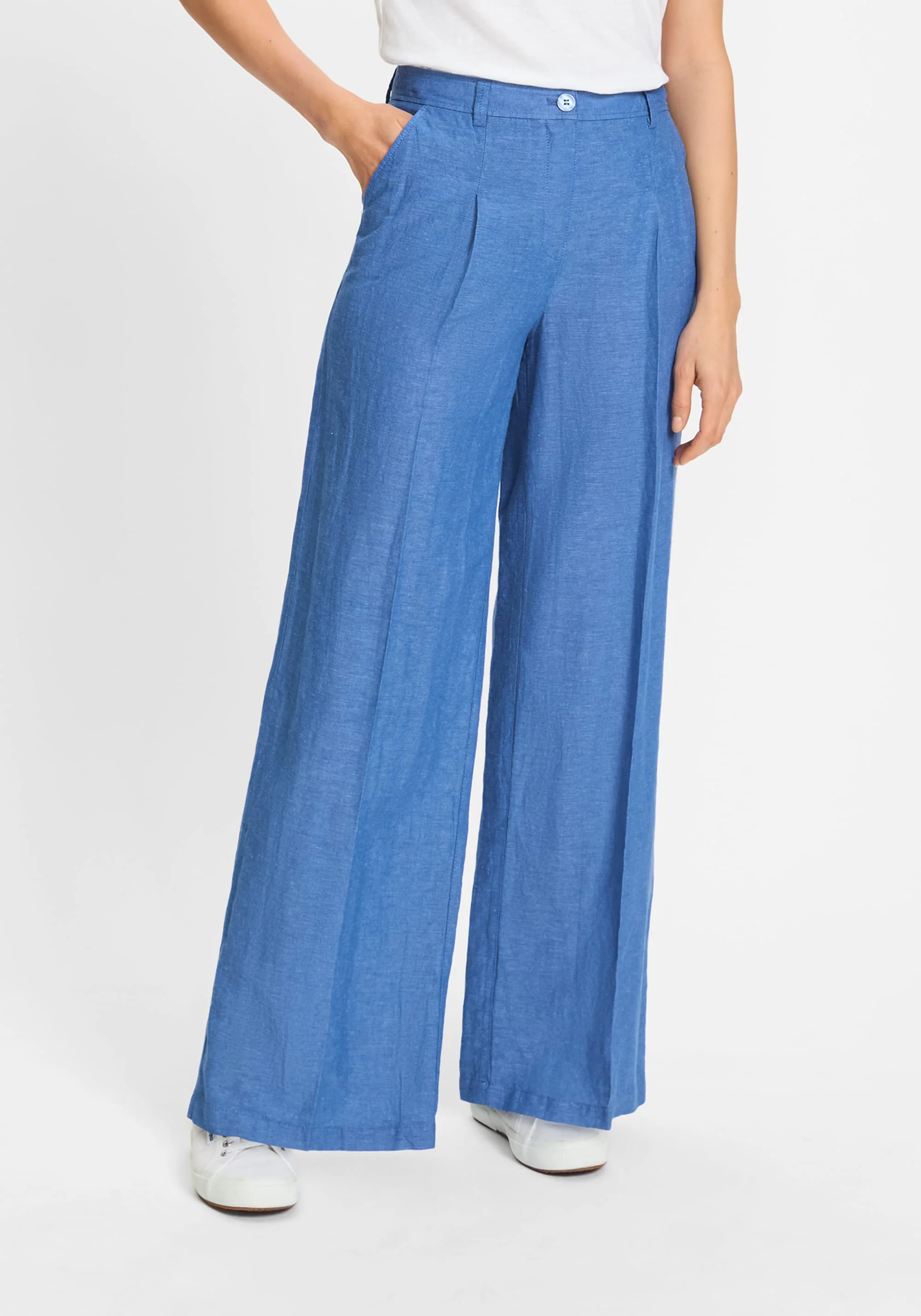 Anna Fit Wide Leg Pleated Trouser - Image 2