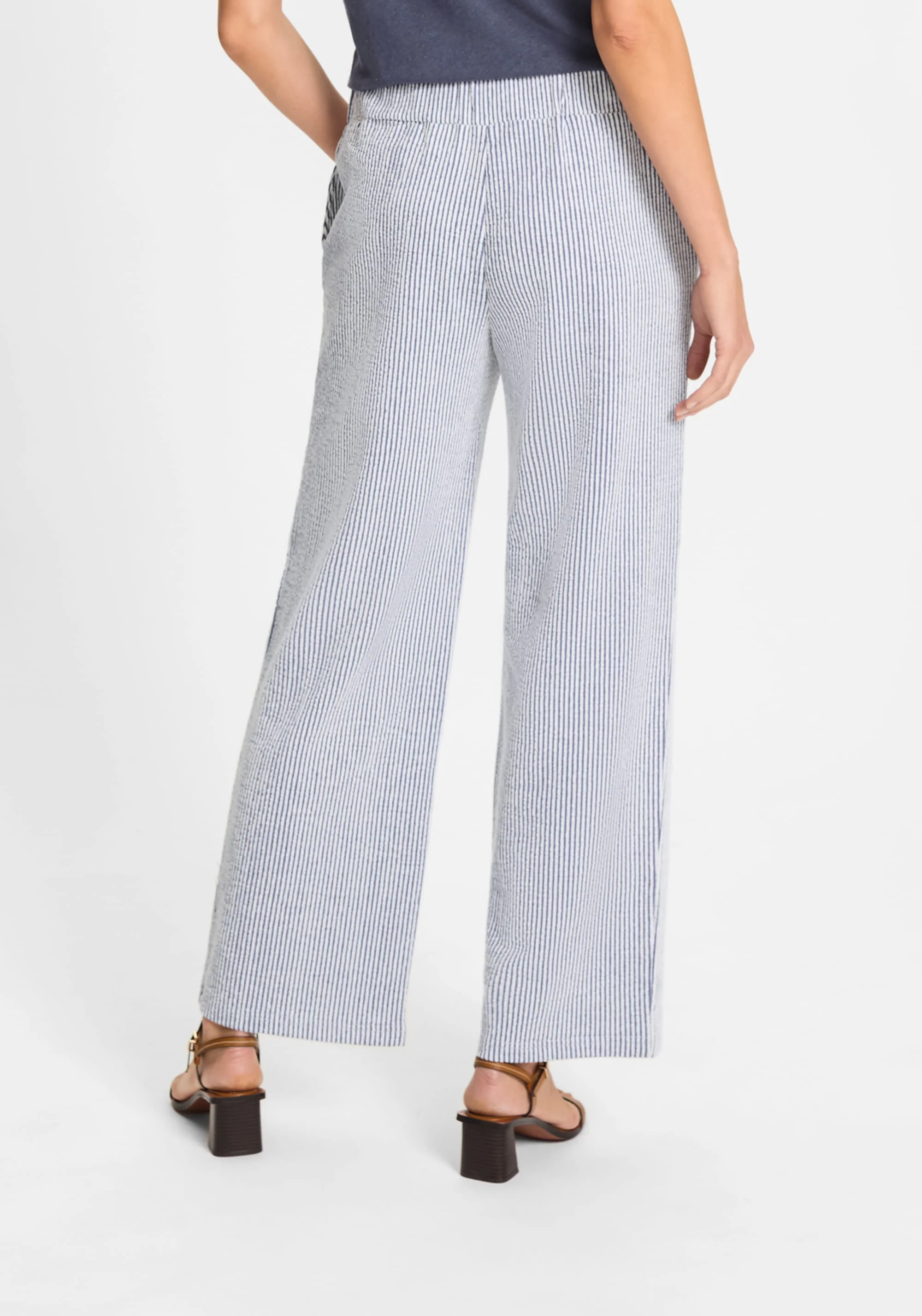 Anna Fit Wide Leg Seersucker Pant - Image 3