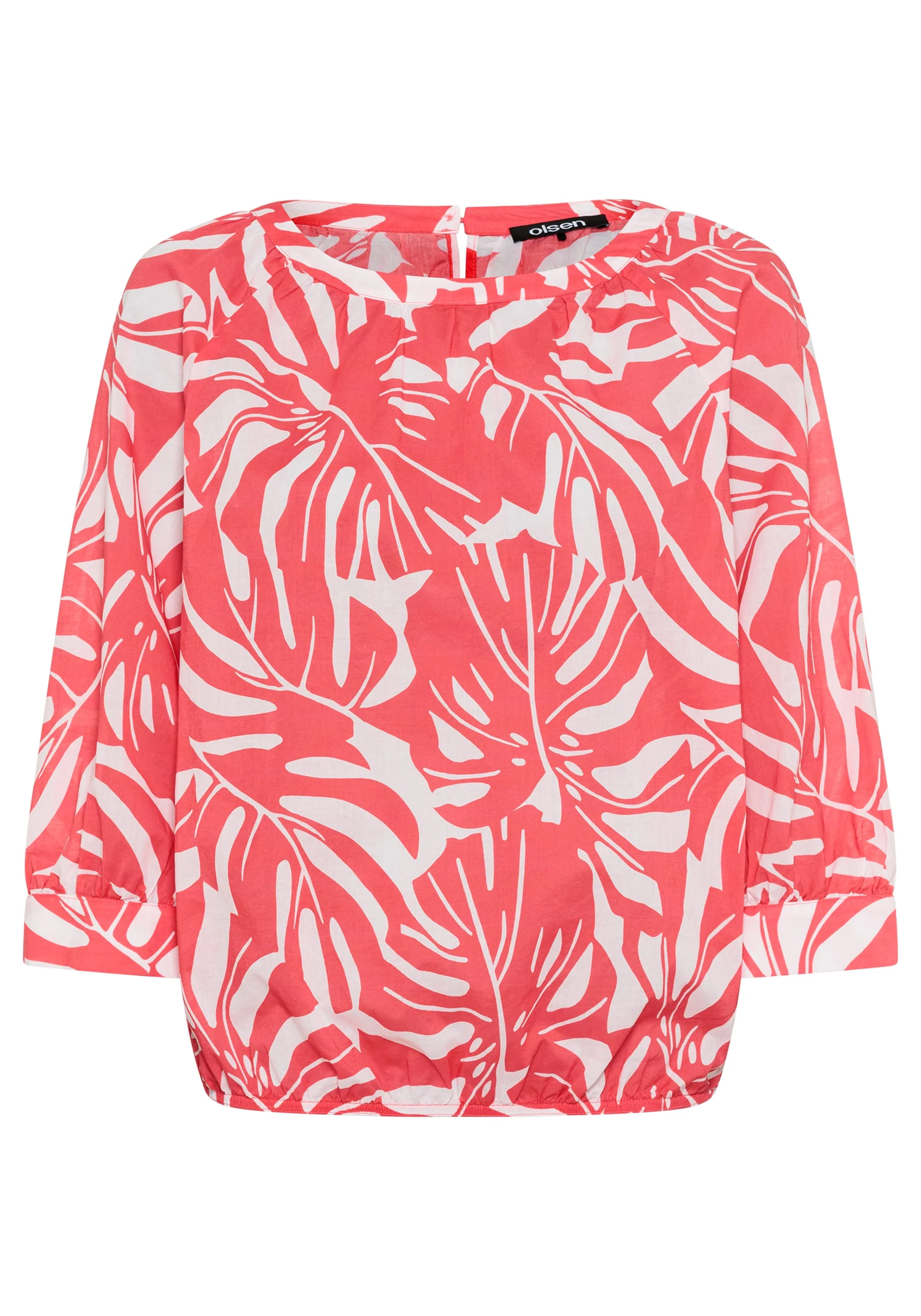 Boat Neck Palm Statement Blouse - Image 3