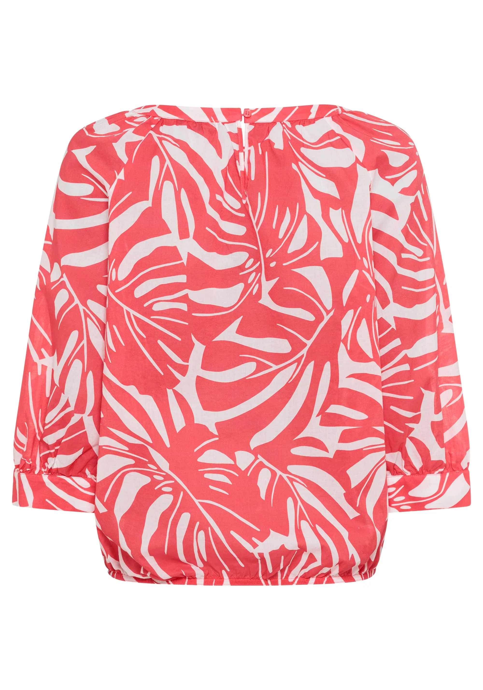 Boat Neck Palm Statement Blouse - Image 4