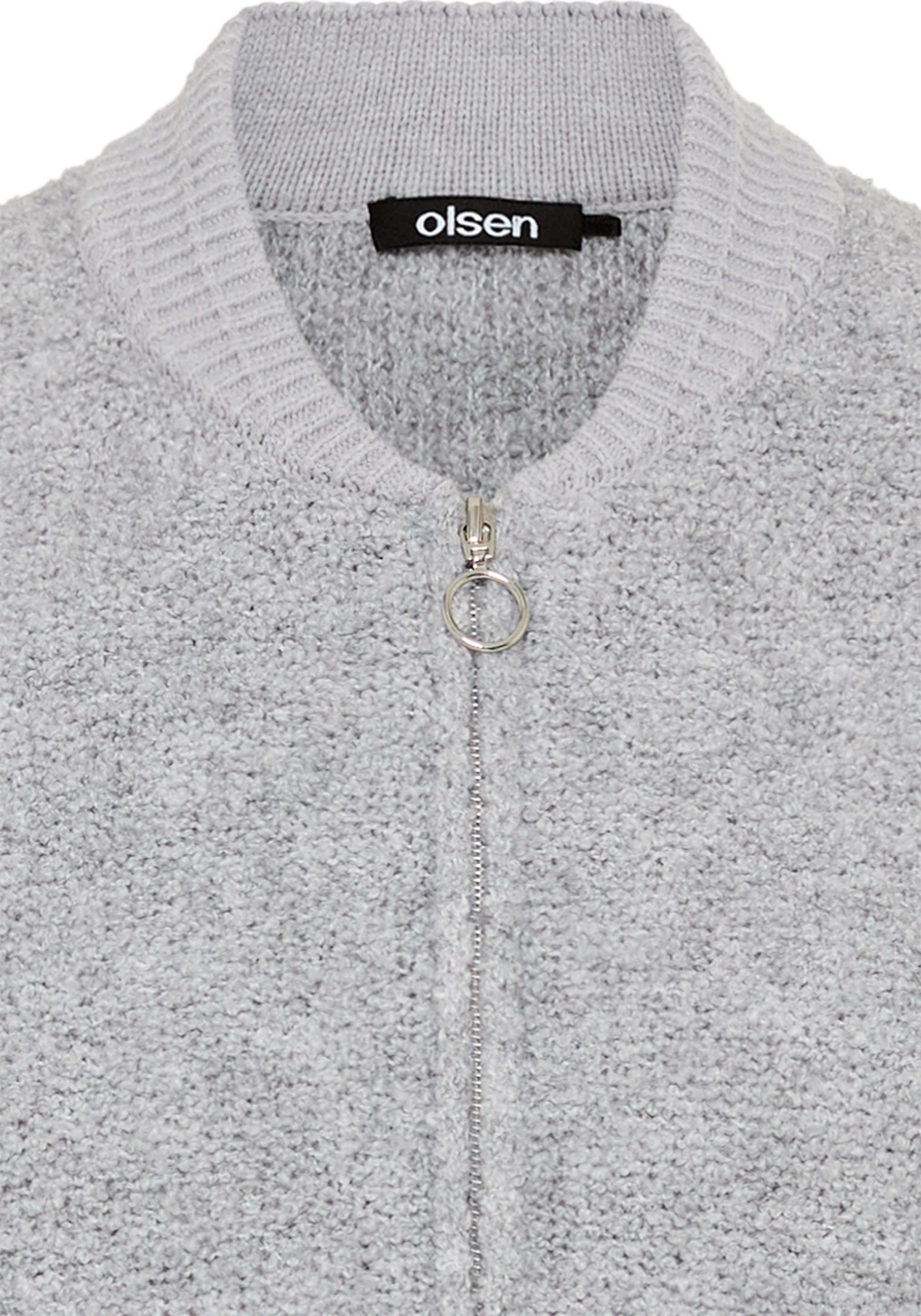 Bouclé Zip Front Cardigan - Image 6