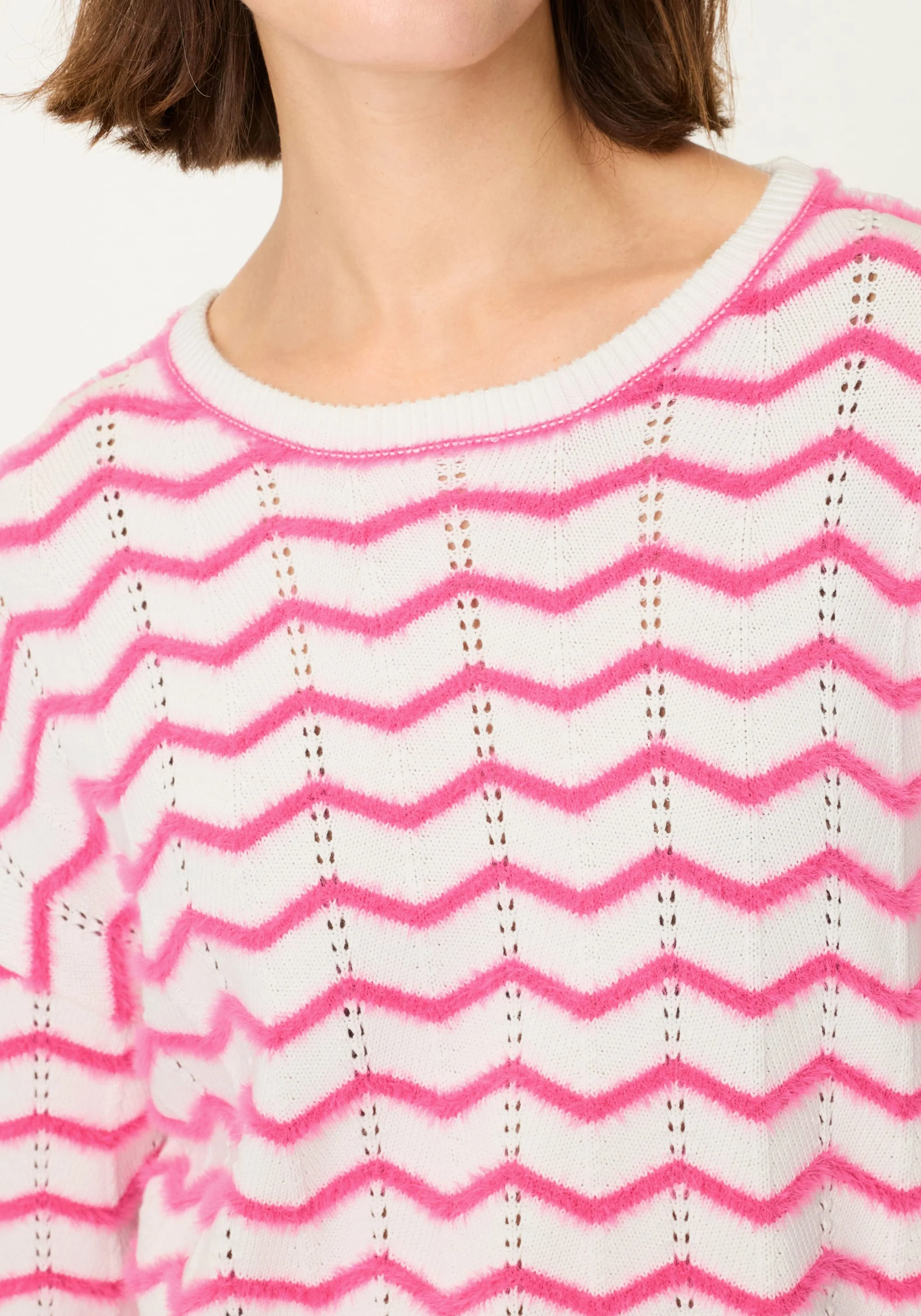 Chevron Eyelash Knit Sweater - Image 4
