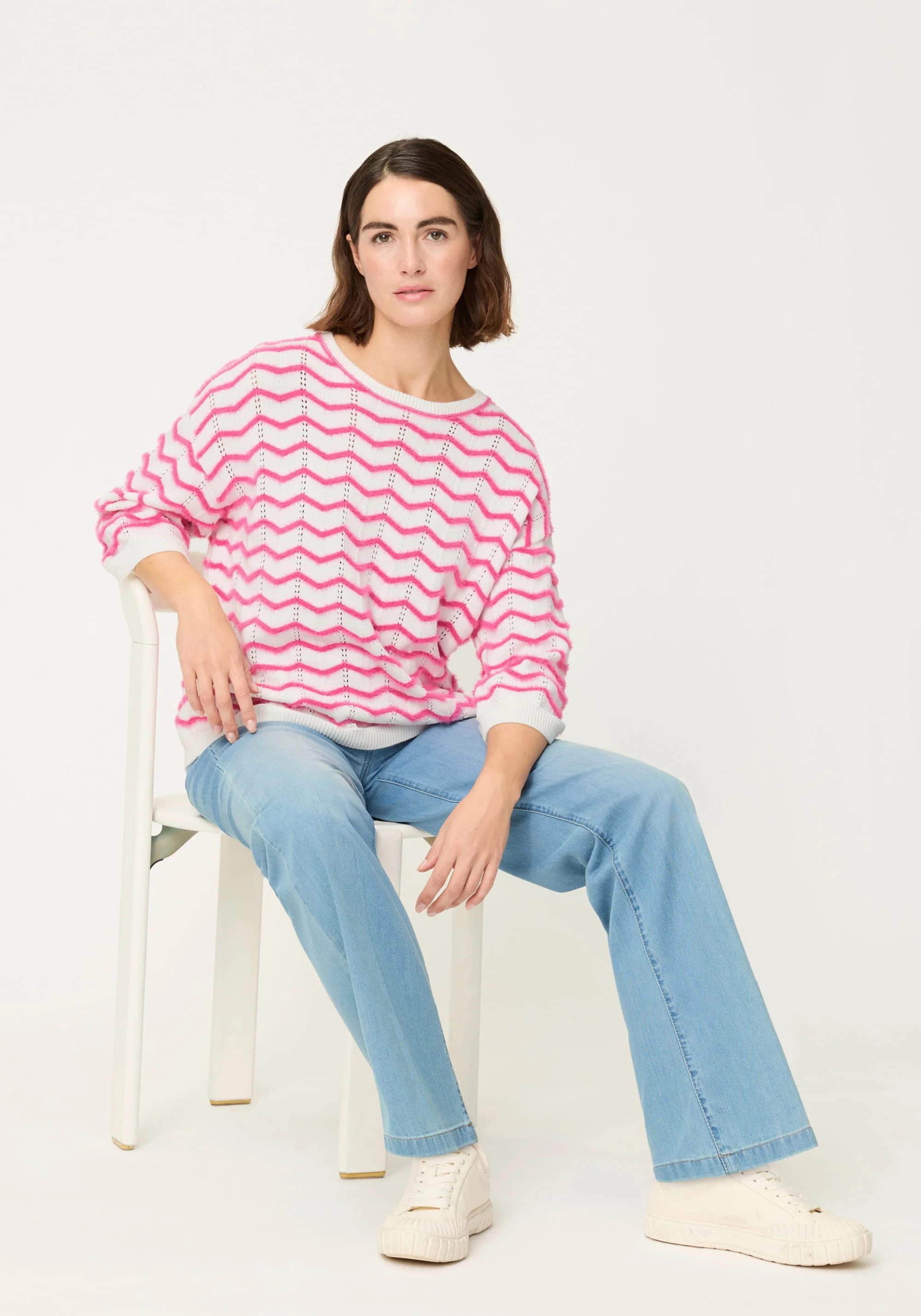 Chevron Eyelash Knit Sweater - Image 5