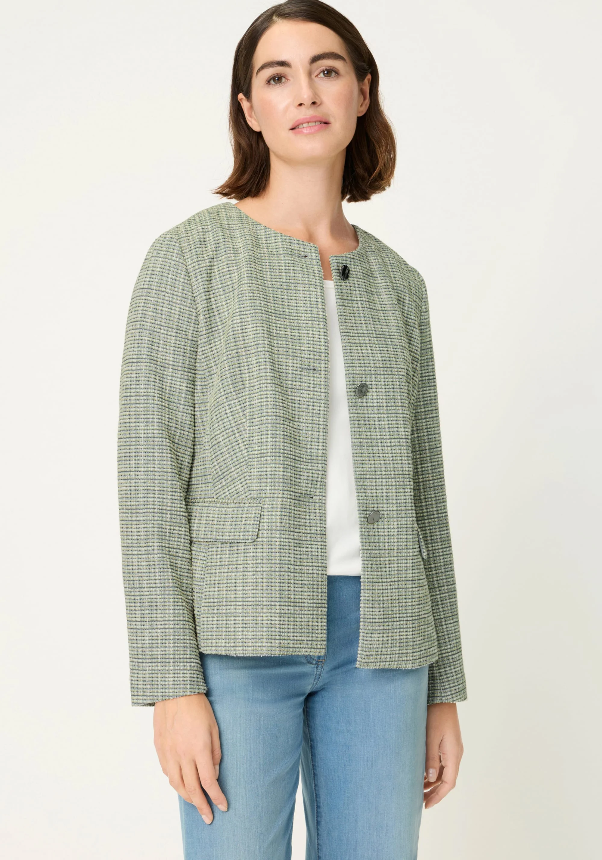 Collarless Jacket
