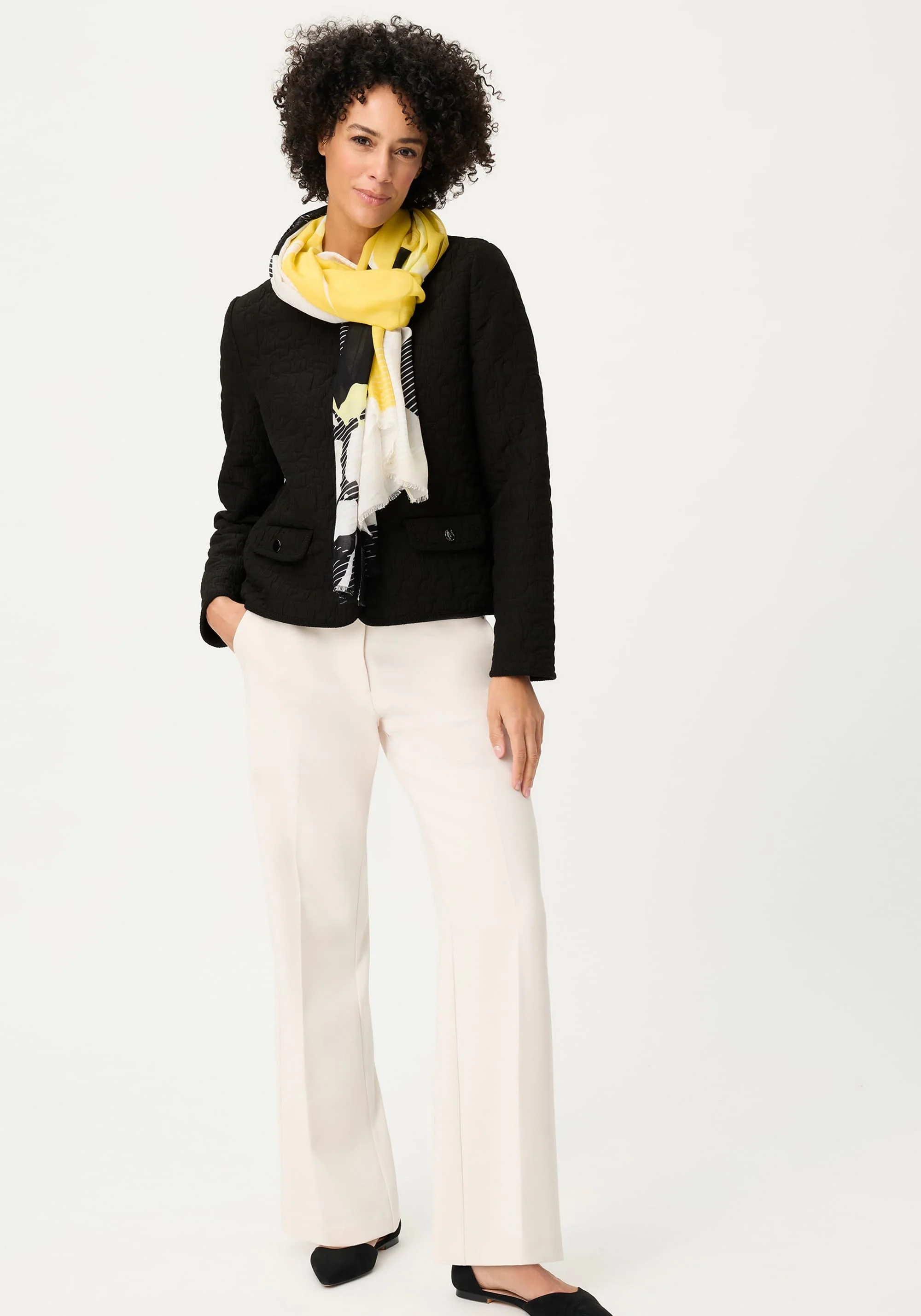 Collarless Quilted Jacket - Image 5