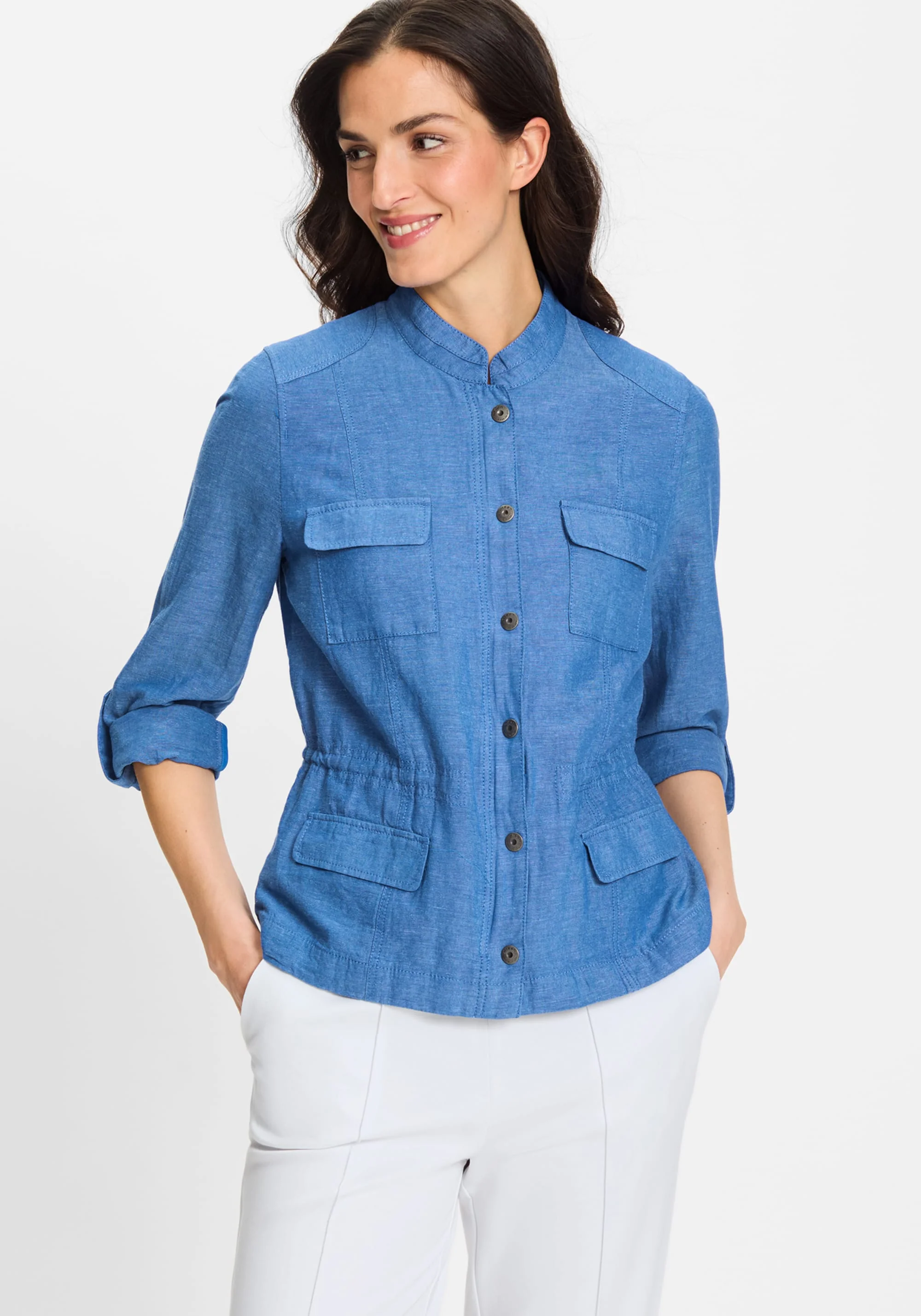 Collarless Safari Jacket - Image 2
