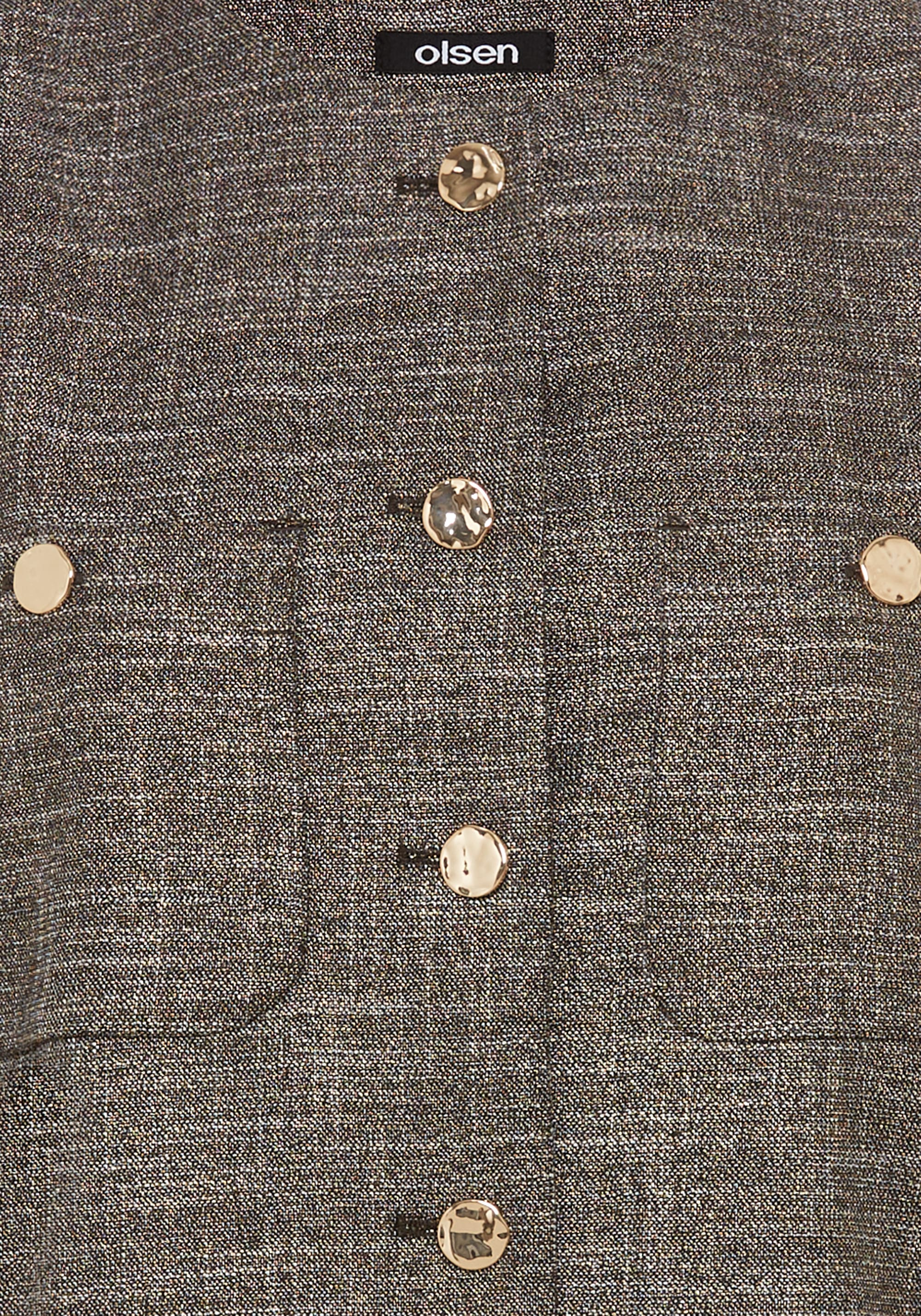 Collarless Sparkle Jacket with Gold Buttons - Image 7