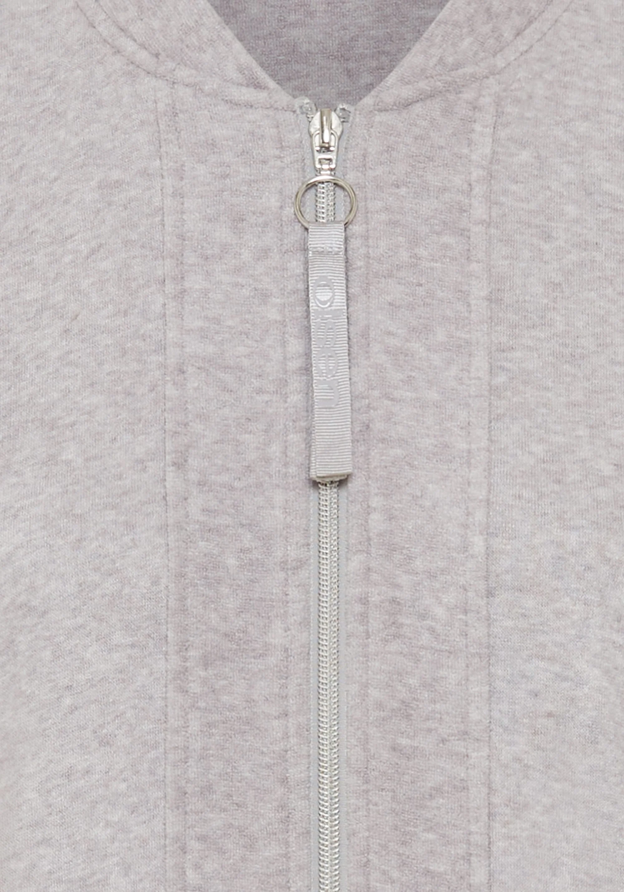 Collarless Zip Front Jersey Jacket - Image 7