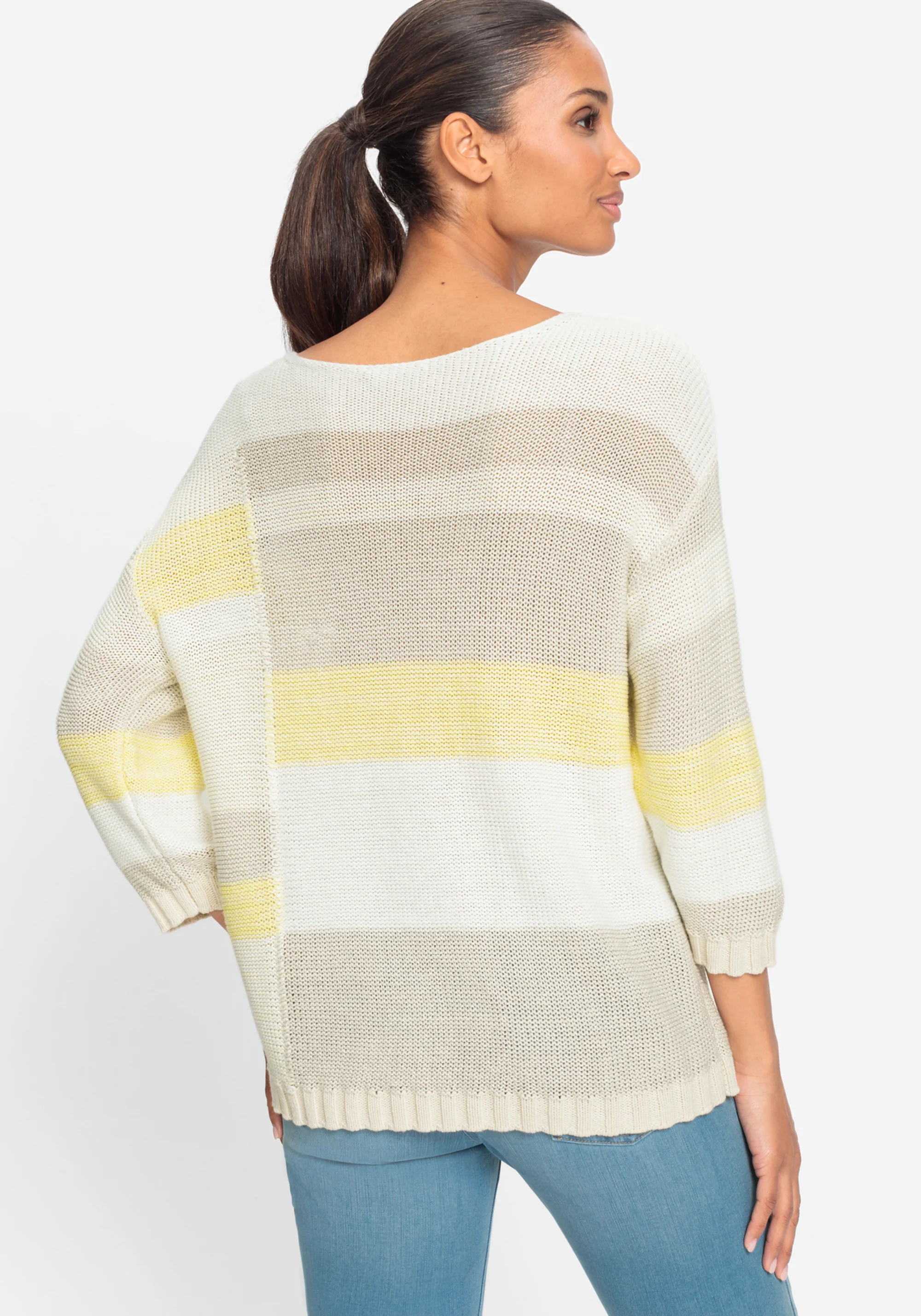 Colour Block Boat Neck Sweater - Image 2