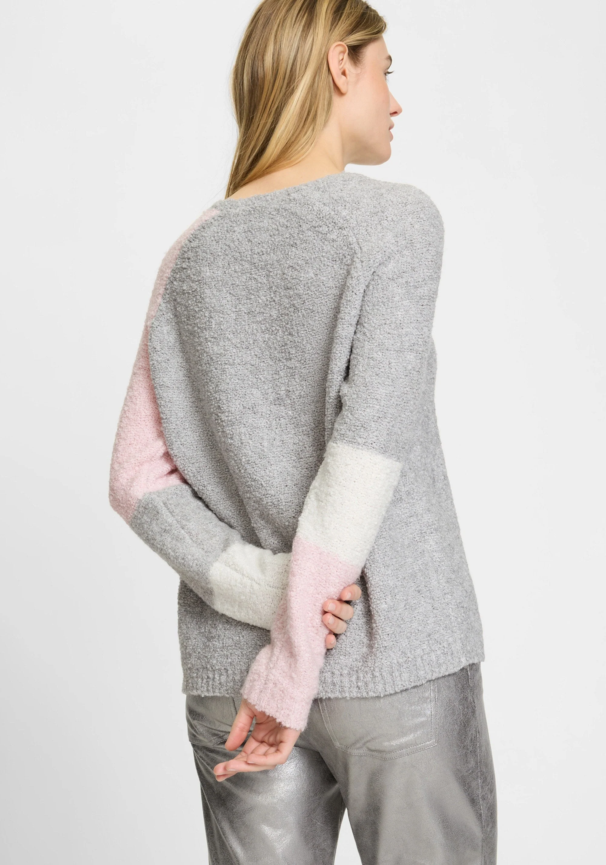 Colour Block Bouclé Sweater - Image 3