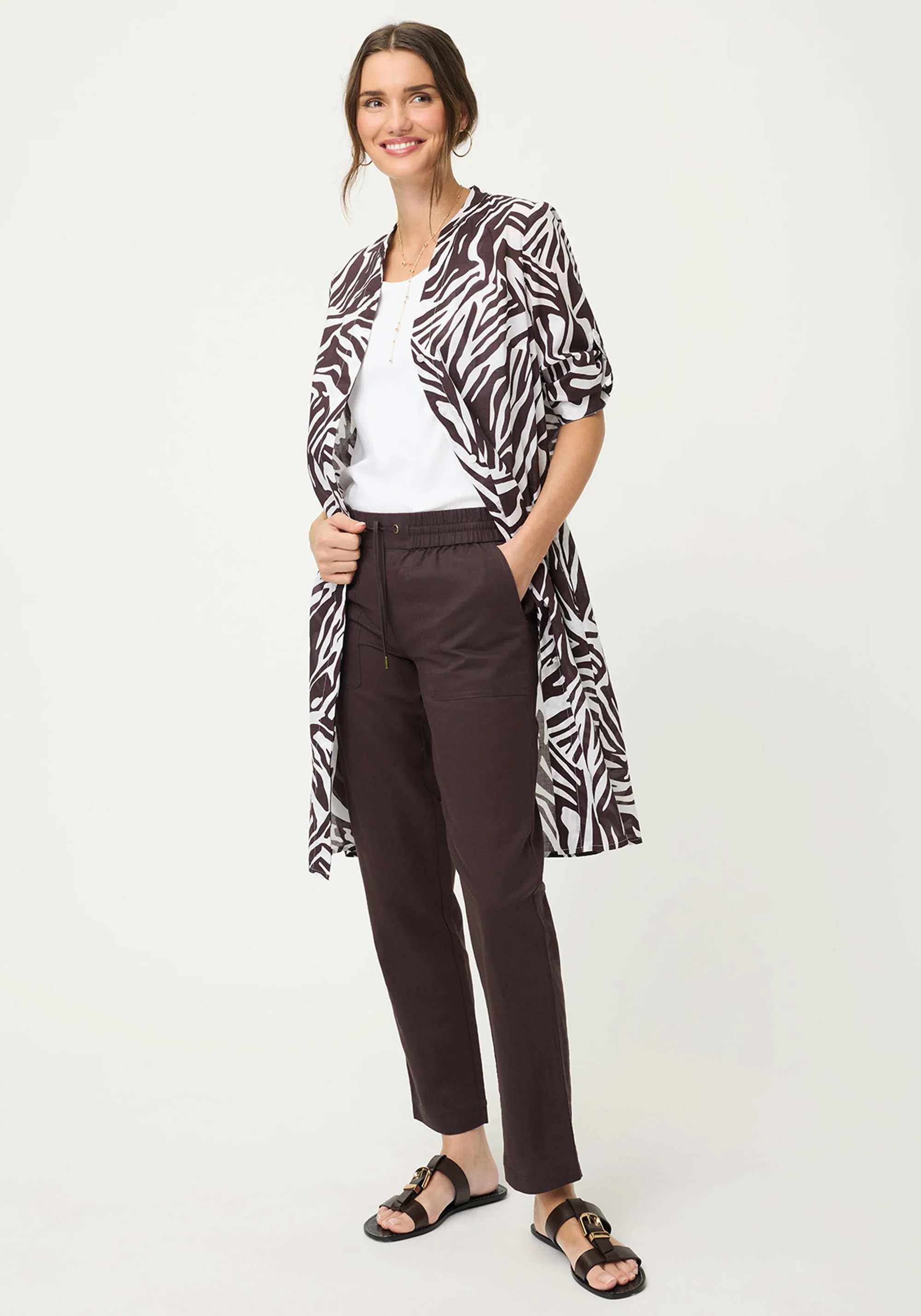 Cotton-Linen Blend Cropped Pant