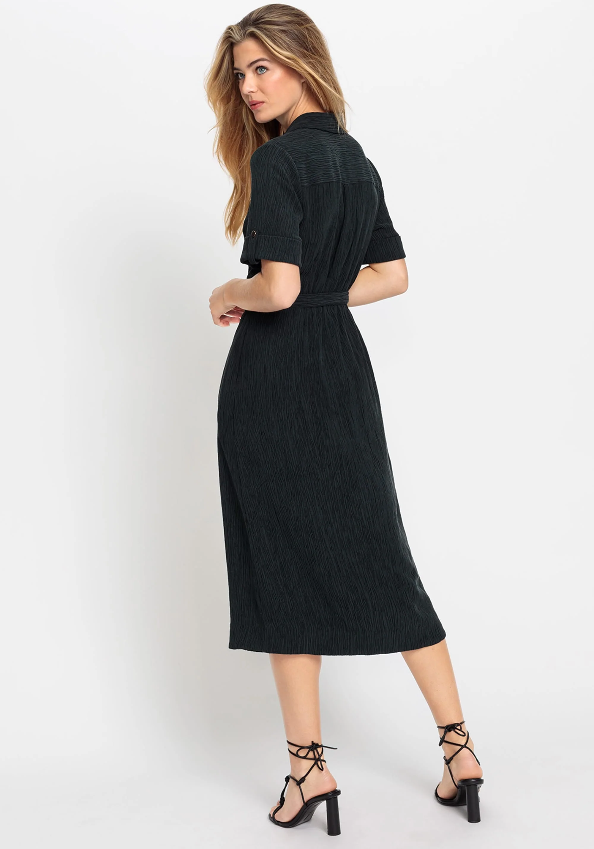 Crinkle A-Line Shirt Dress - Image 3