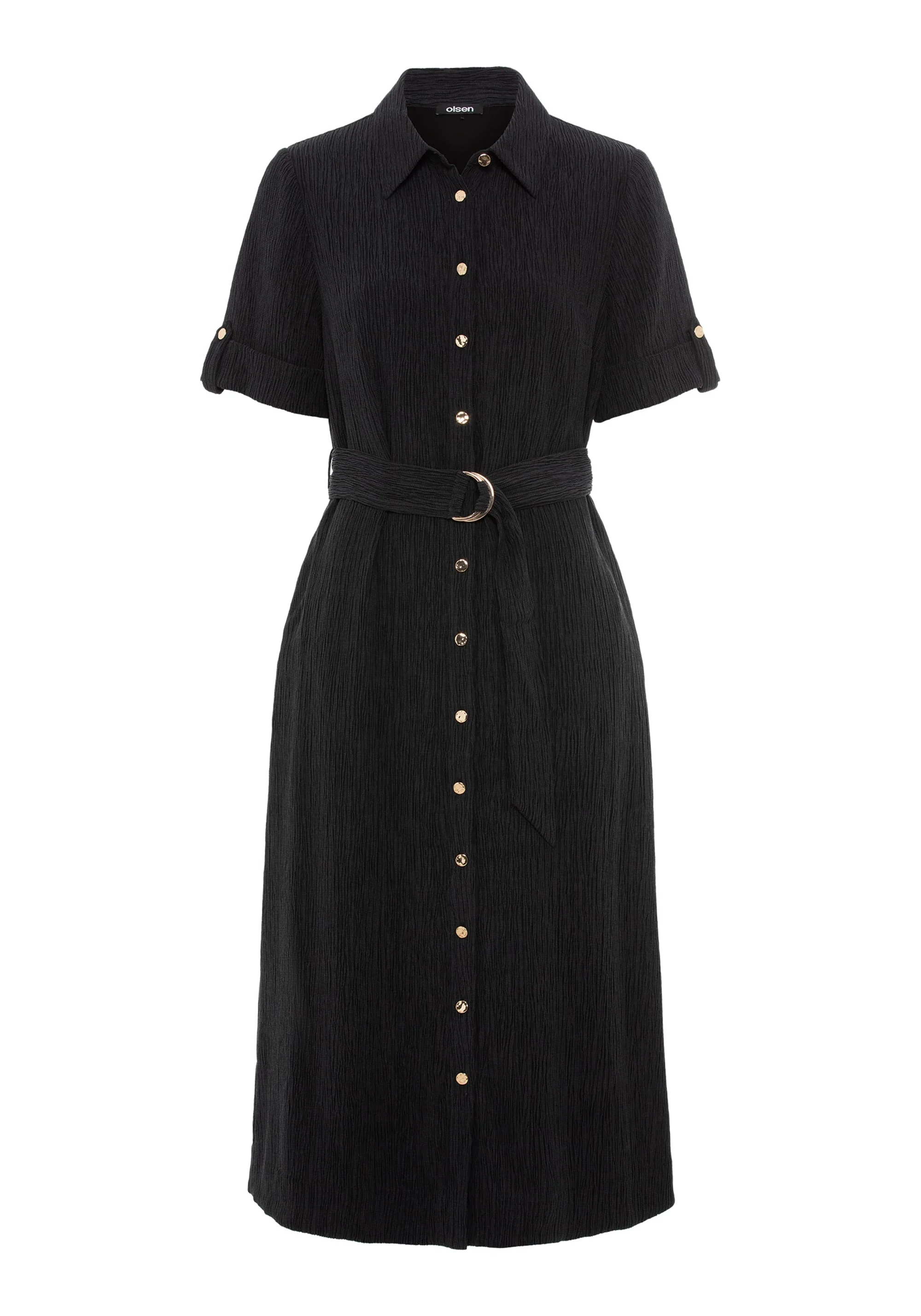 Crinkle A-Line Shirt Dress - Image 4