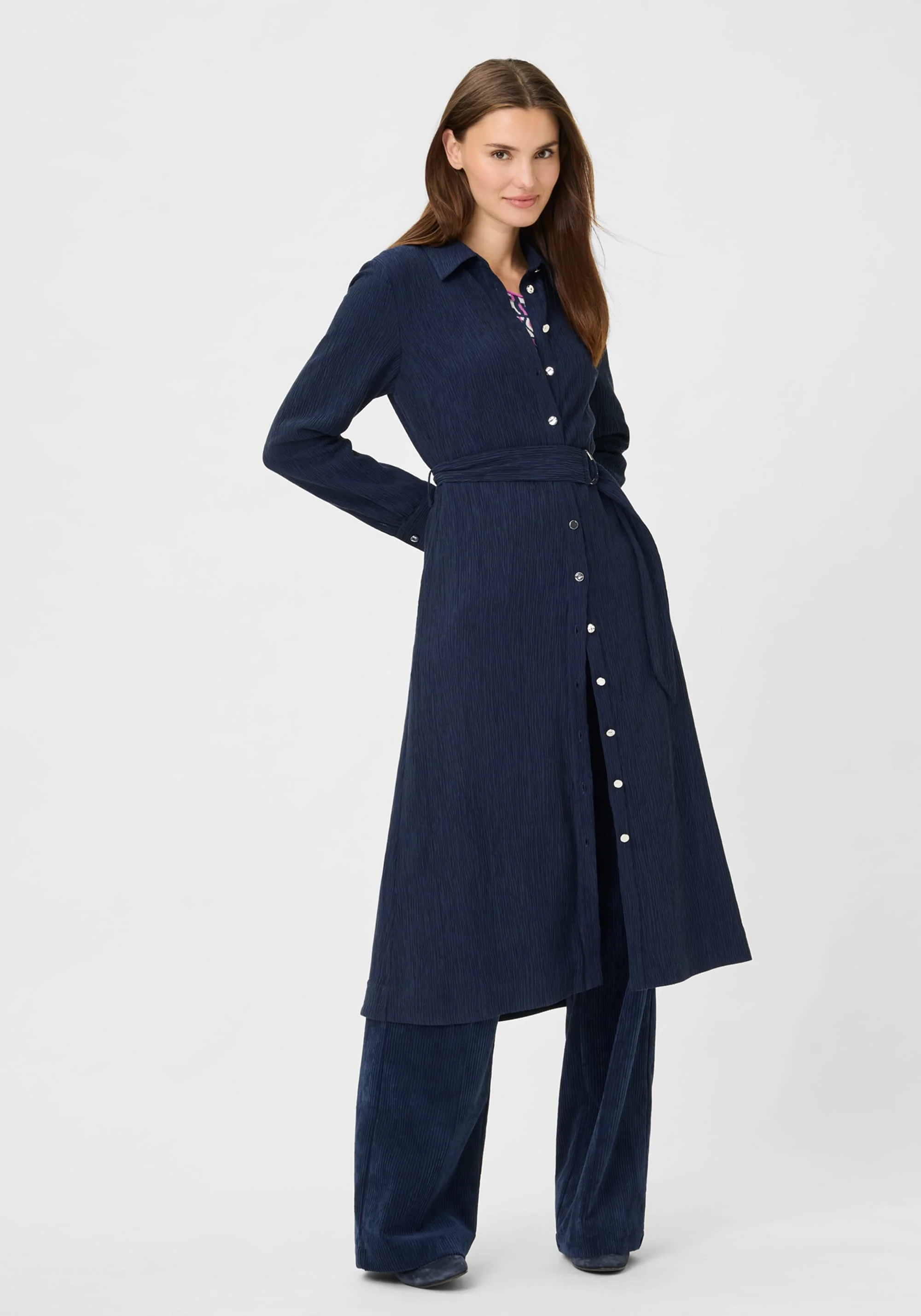 Crinkle A-Line Shirt Dress - Image 3