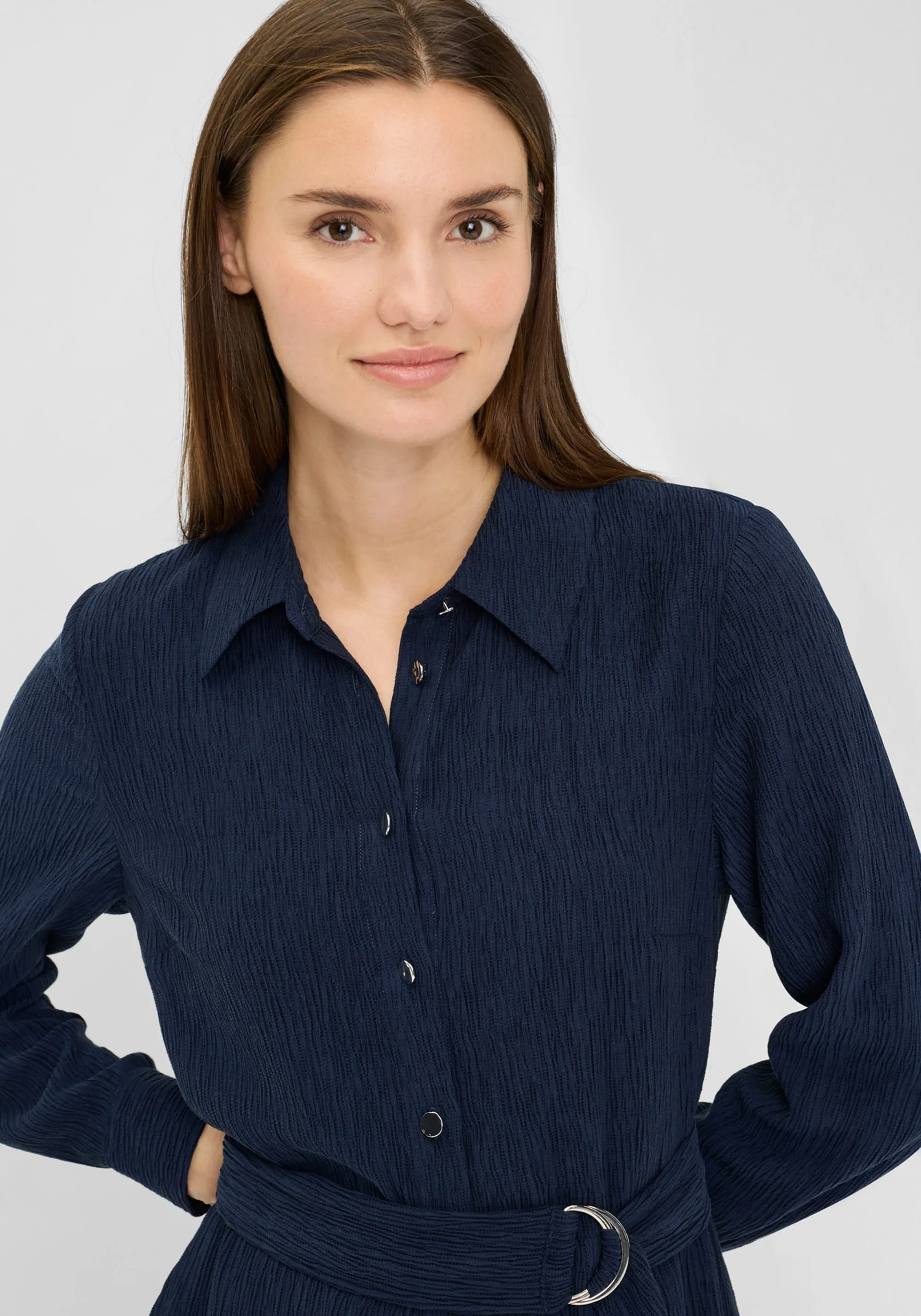 Crinkle A-Line Shirt Dress - Image 5