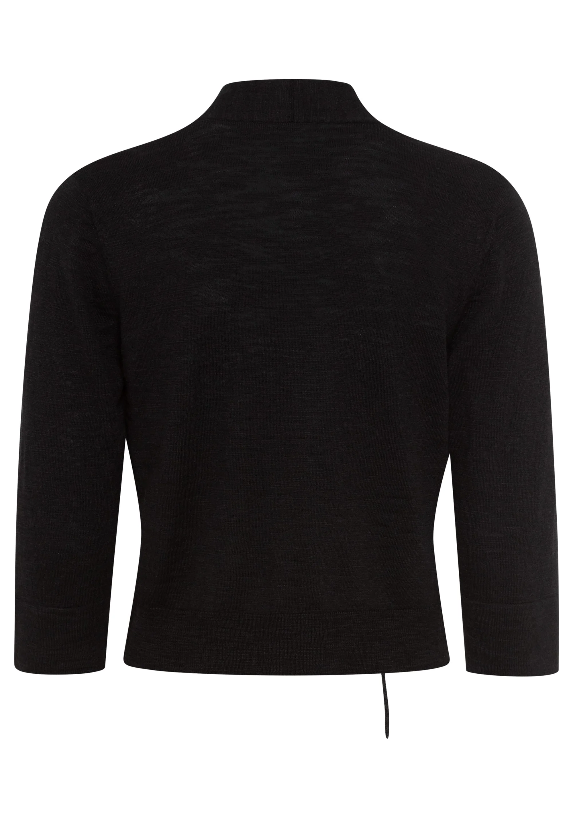 Cropped Cardigan with Waist Tie - Image 4