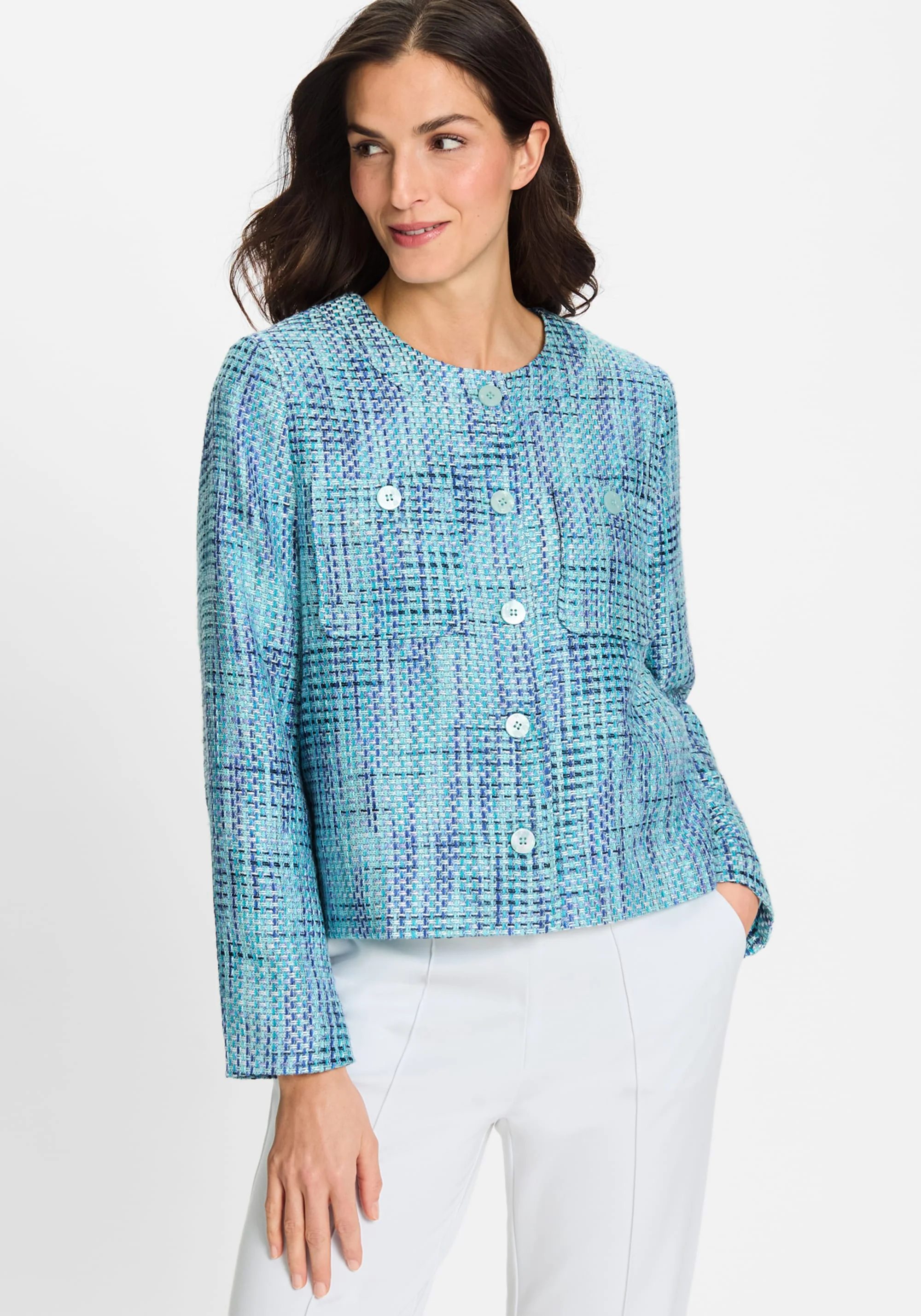 Cropped Tweed Jacket - Image 2