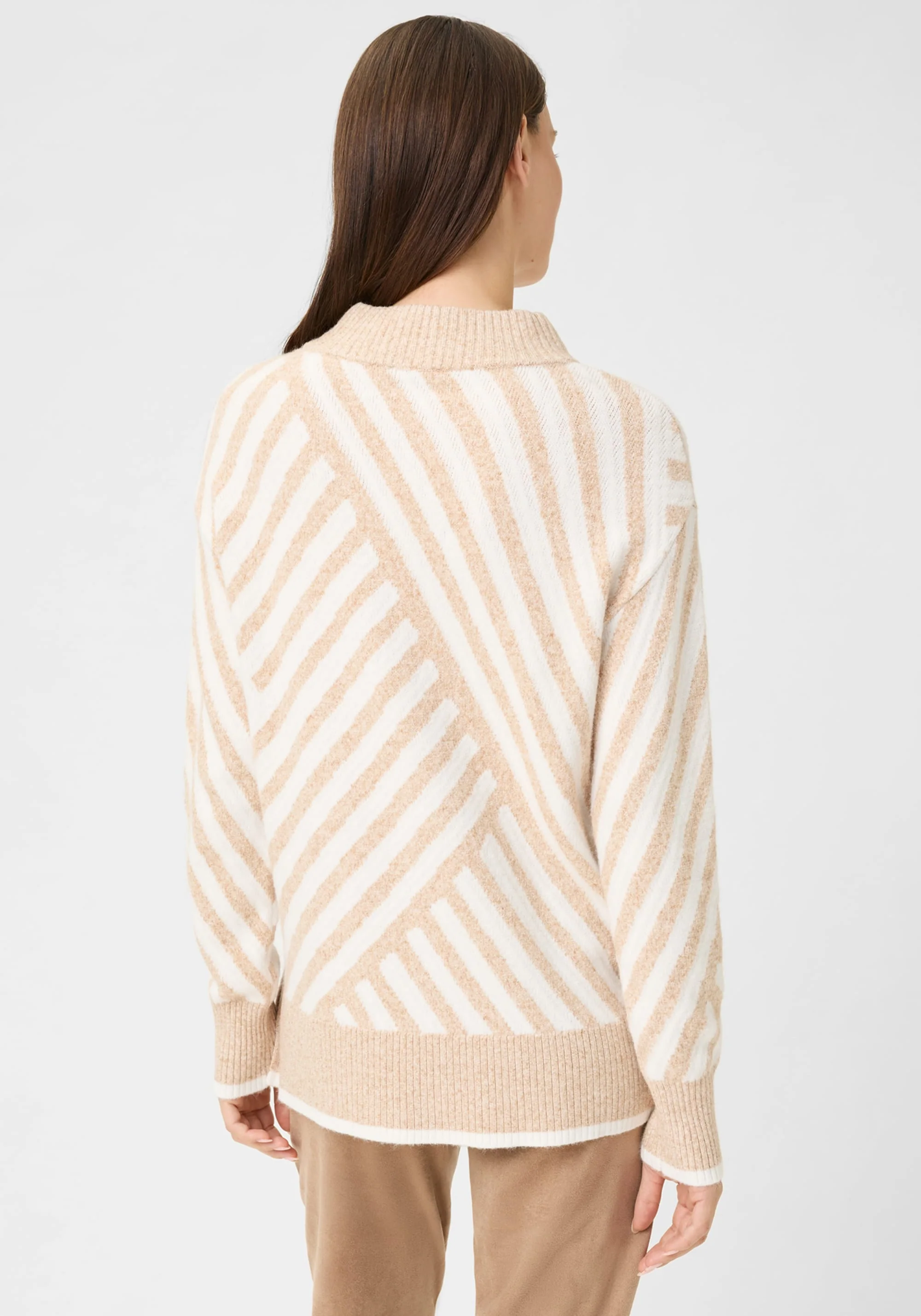 Diagonal Stripe Tunic Sweater - Image 2