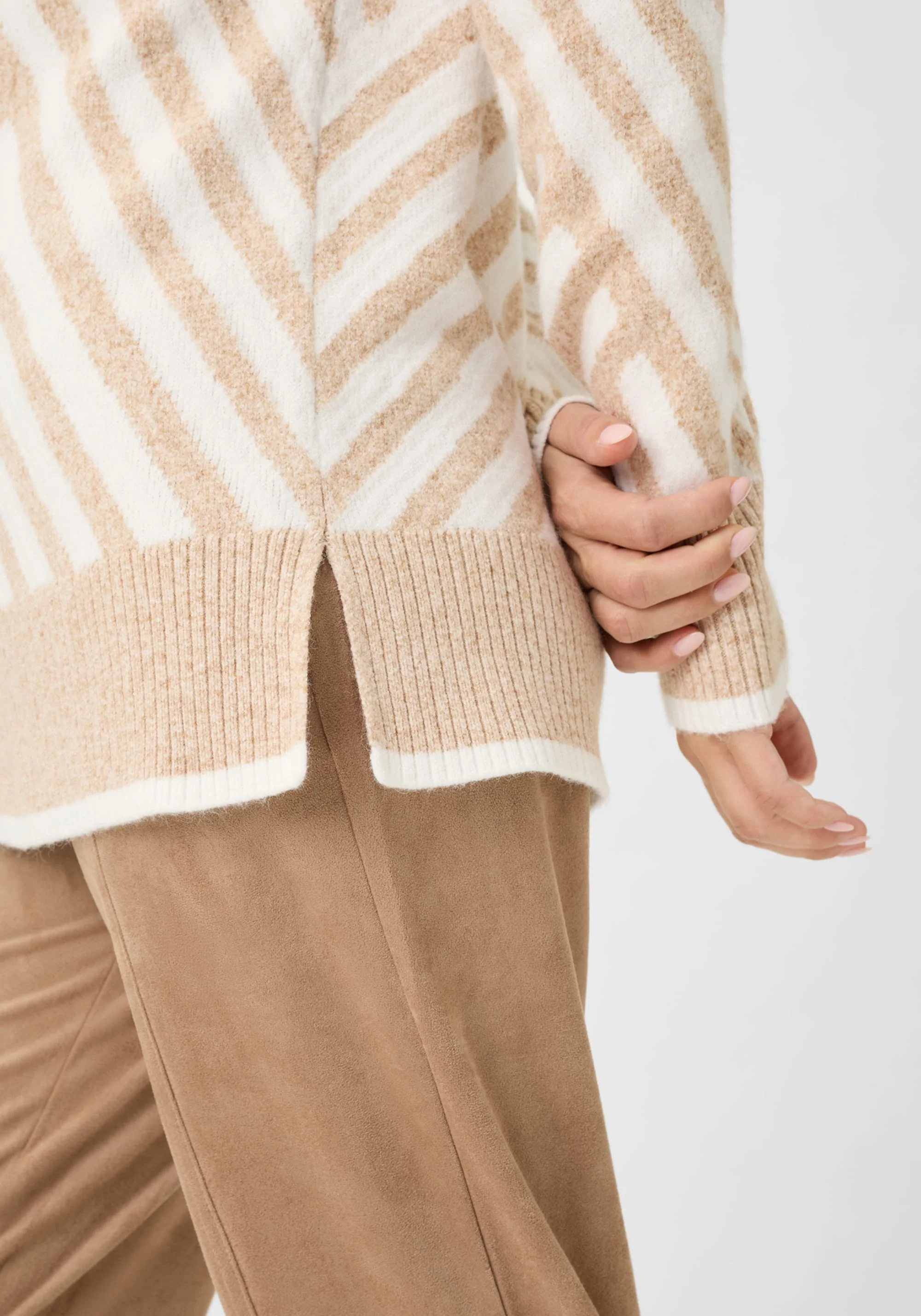 Diagonal Stripe Tunic Sweater - Image 3