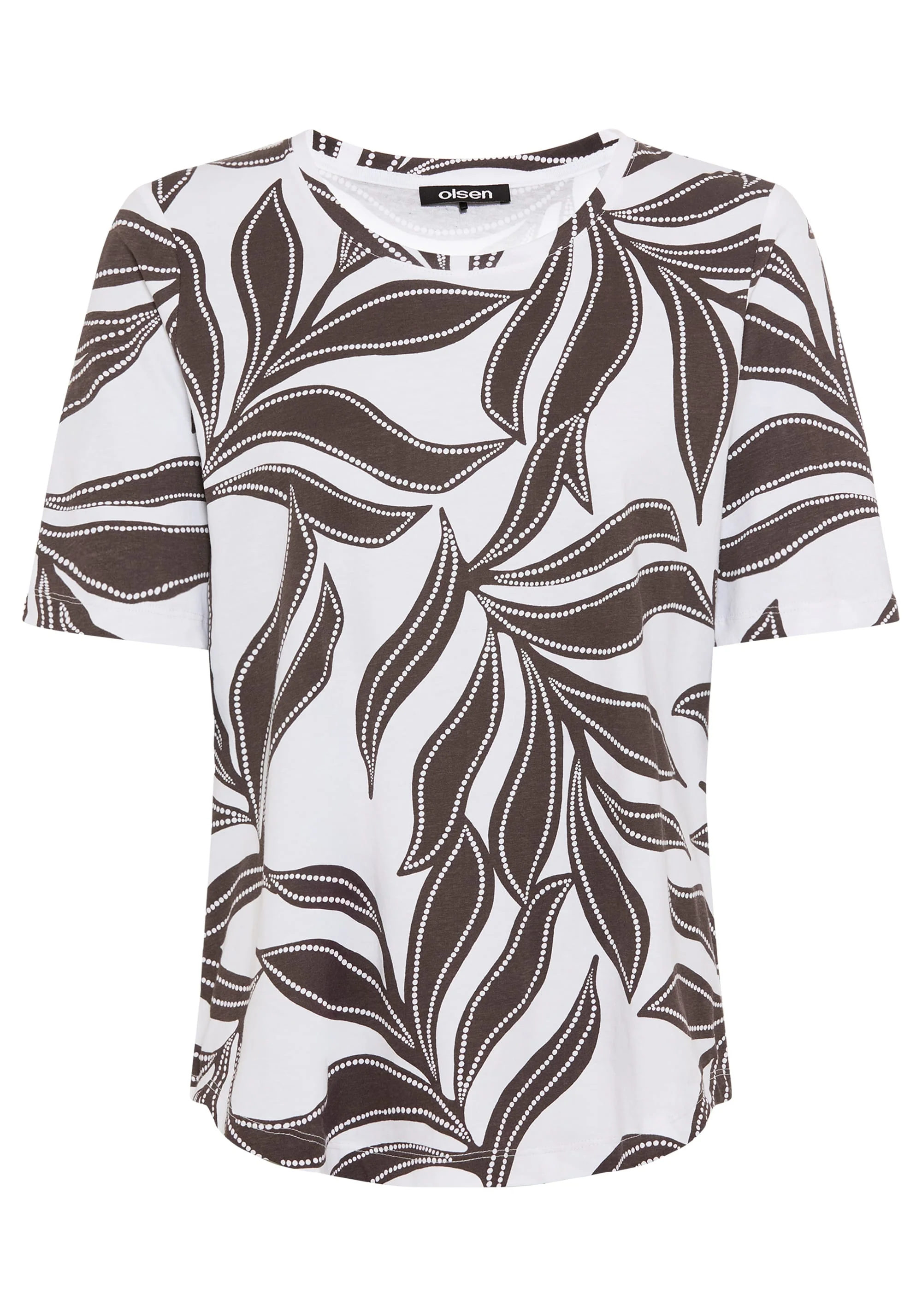 Dotted Leaf Print T-Shirt - Image 5