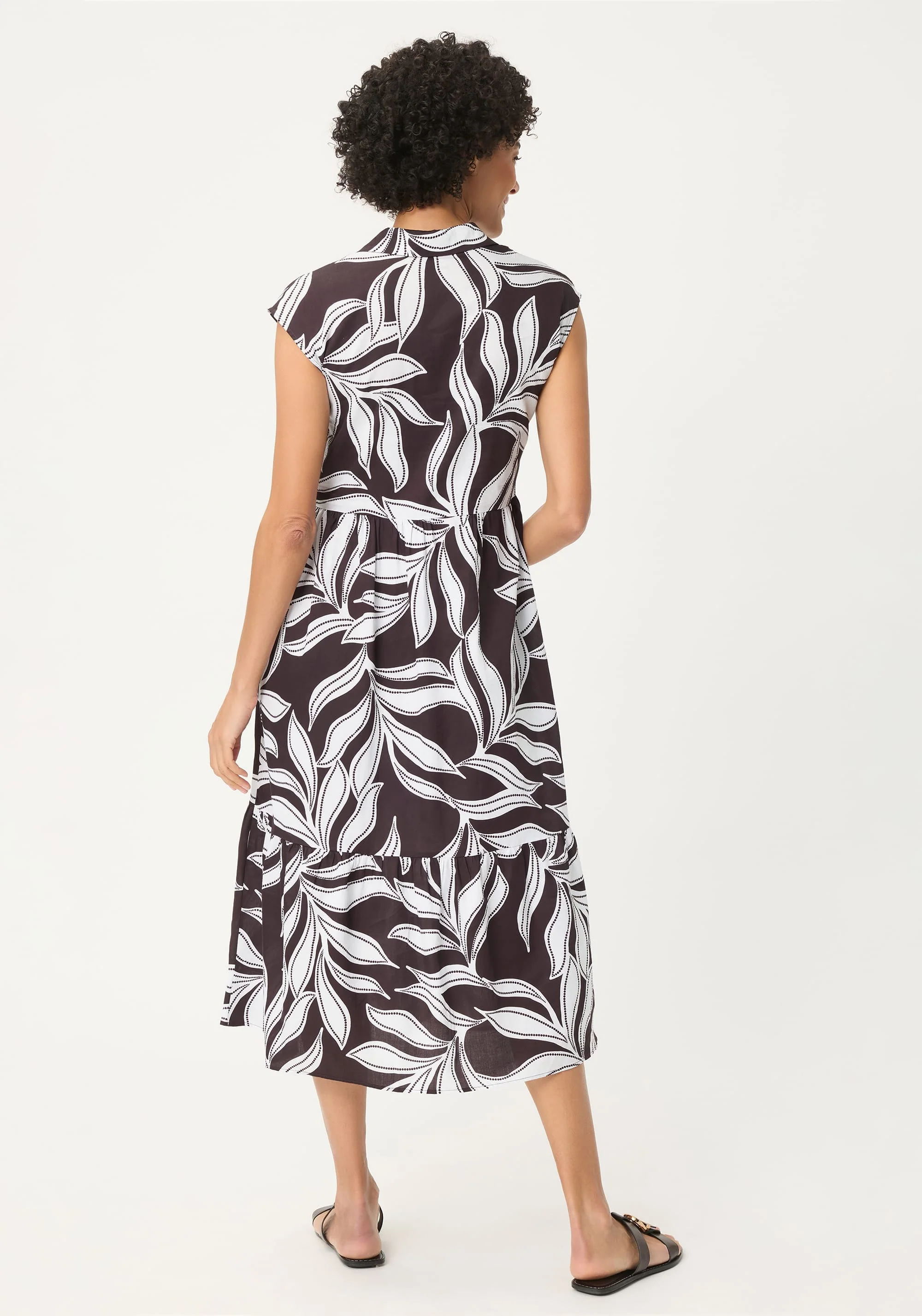 Dotted Leaf Tiered Dress - Image 2
