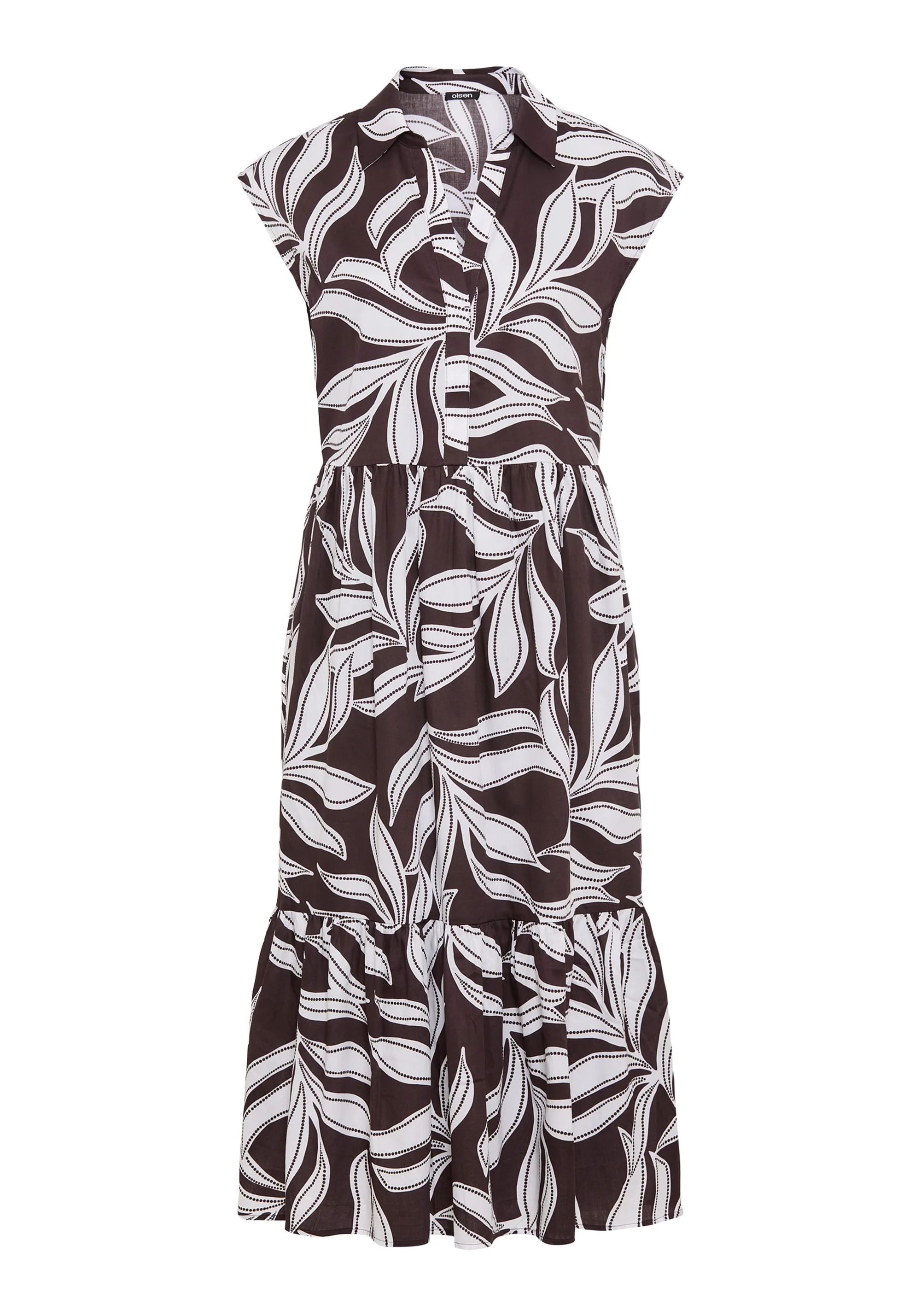 Dotted Leaf Tiered Dress - Image 6