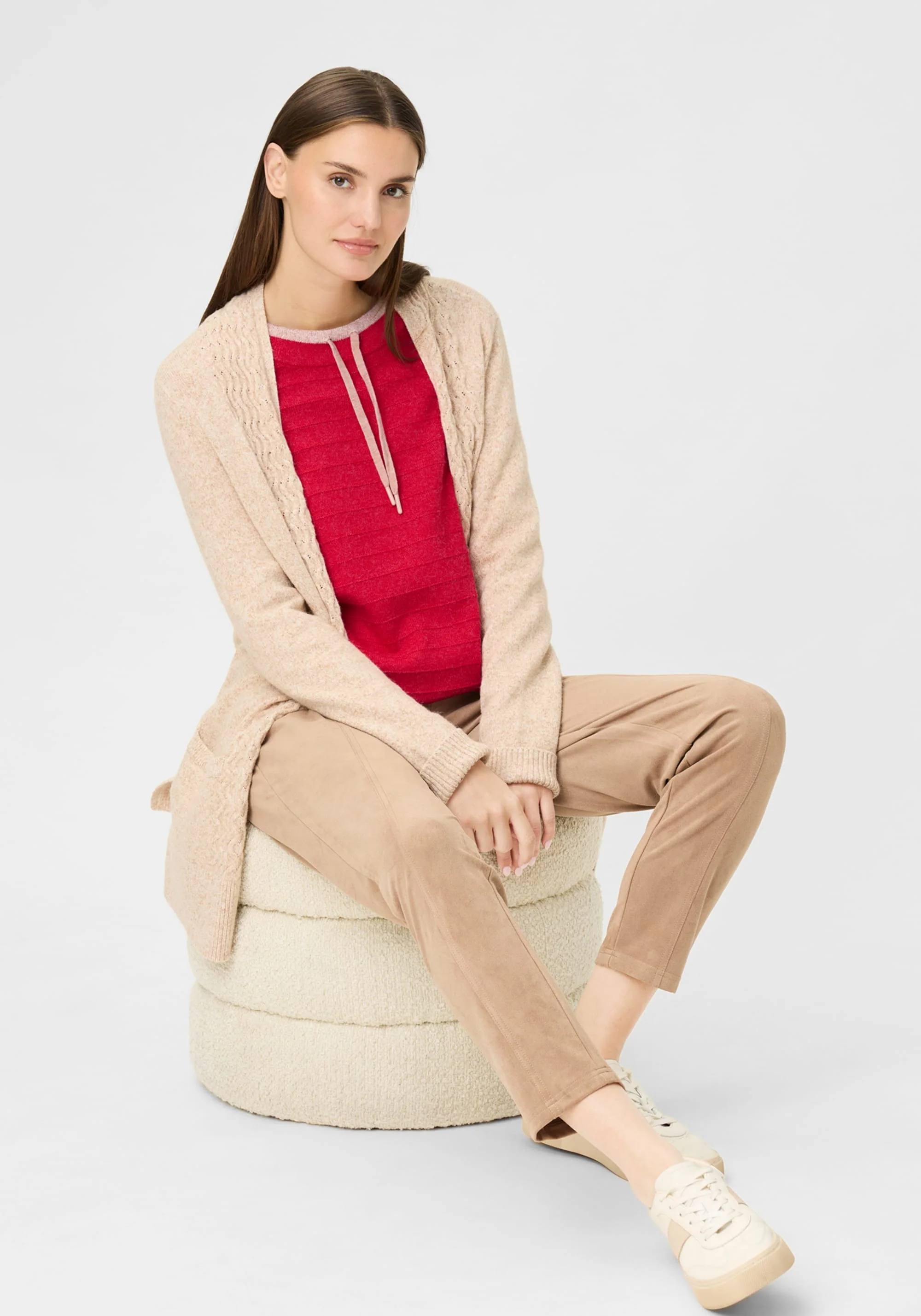Drawstring Neck Mélange Sweater - Image 2