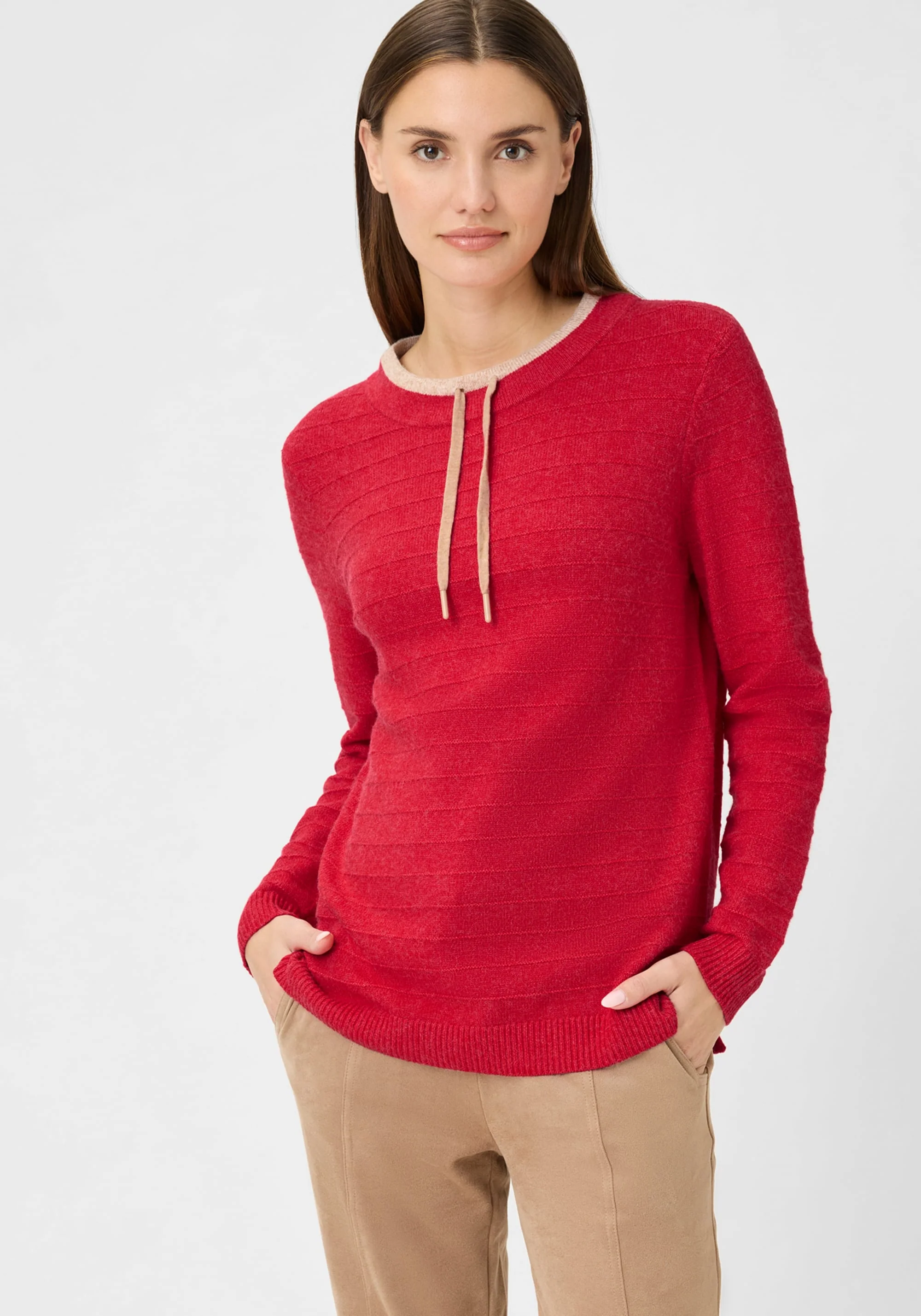 Drawstring Neck Mélange Sweater - Image 3