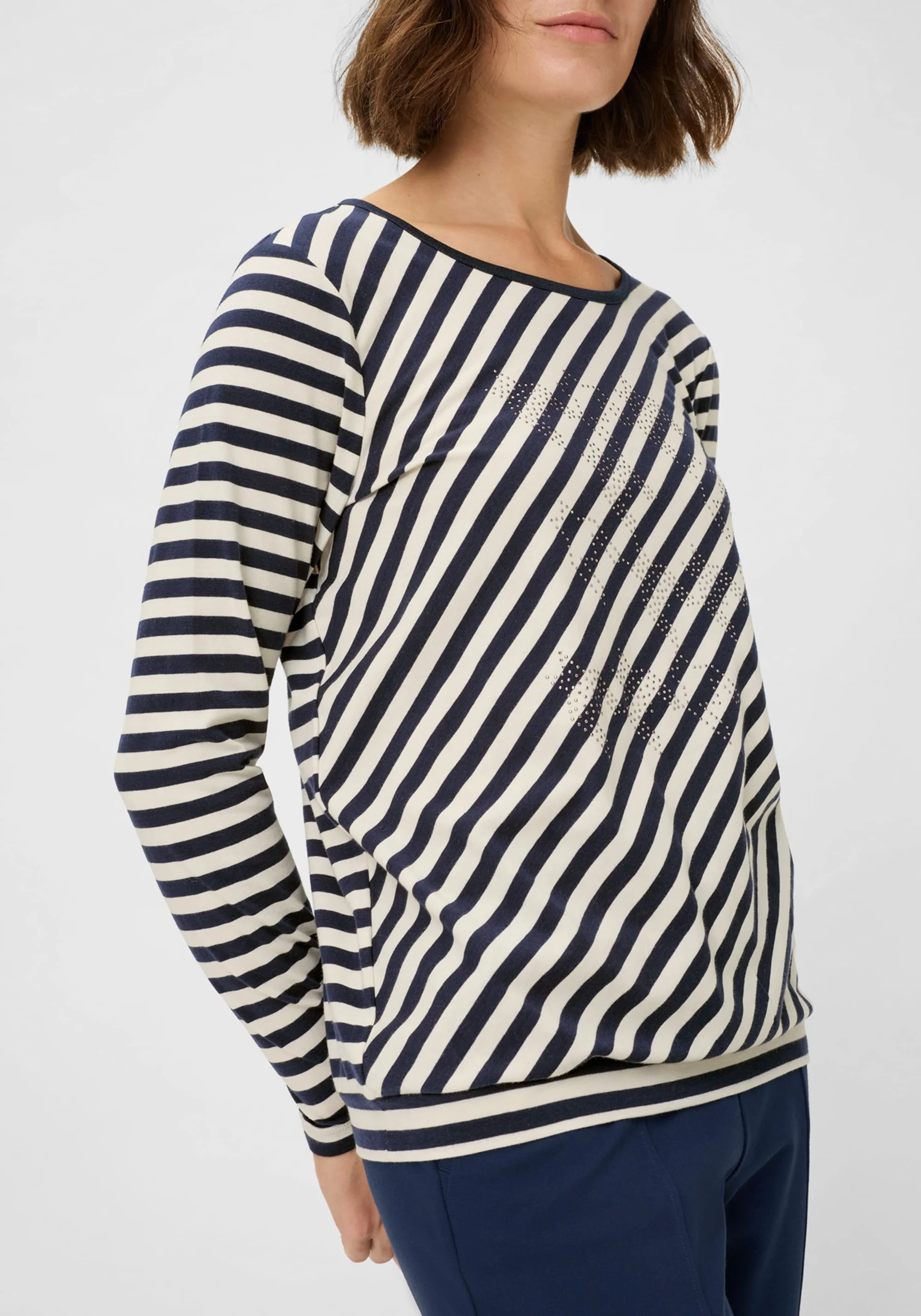 Embellished Diagonal Striped T-Shirt - Image 3