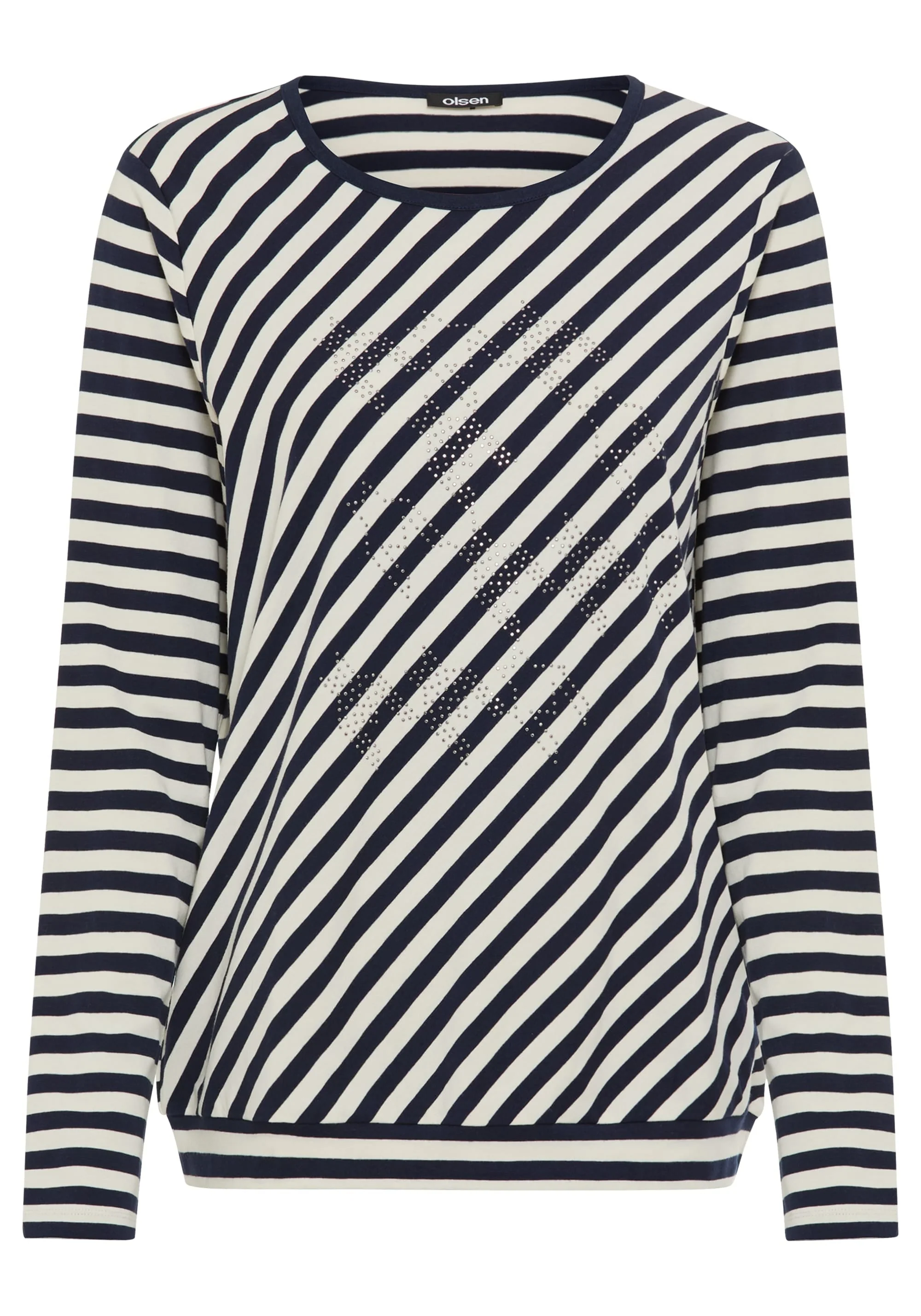 Embellished Diagonal Striped T-Shirt - Image 5
