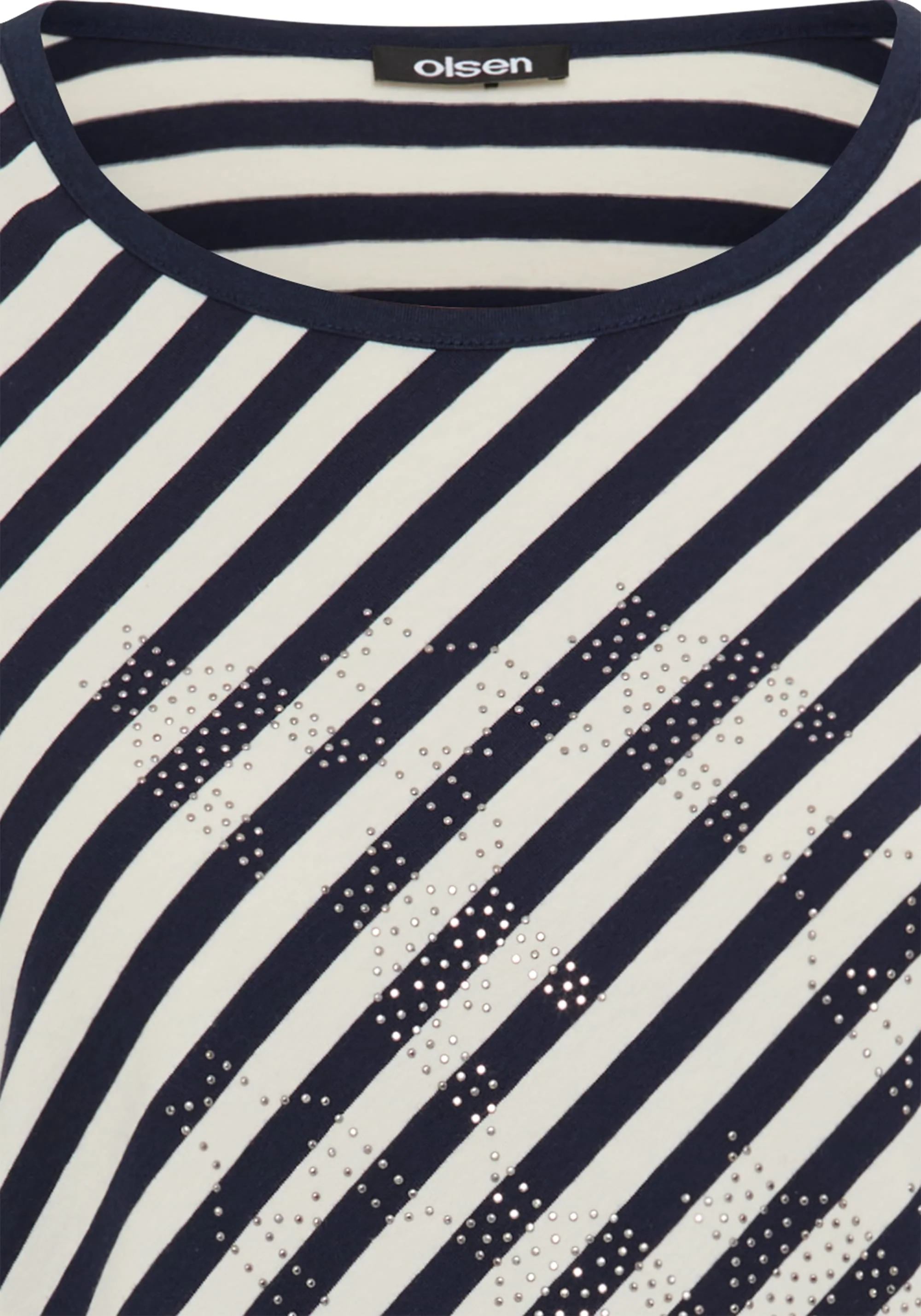 Embellished Diagonal Striped T-Shirt - Image 7