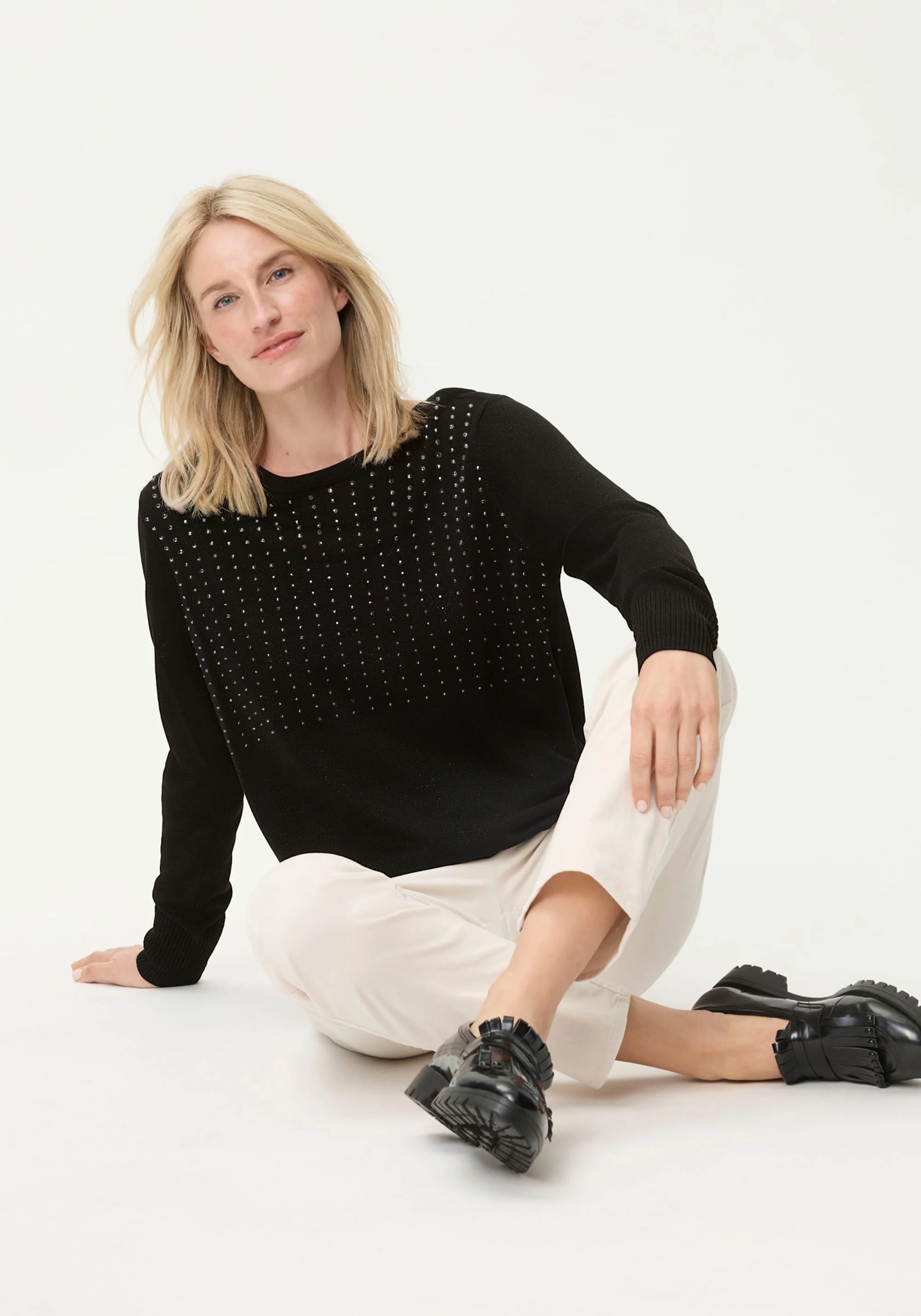 Embellished Fine Gauge Sweater