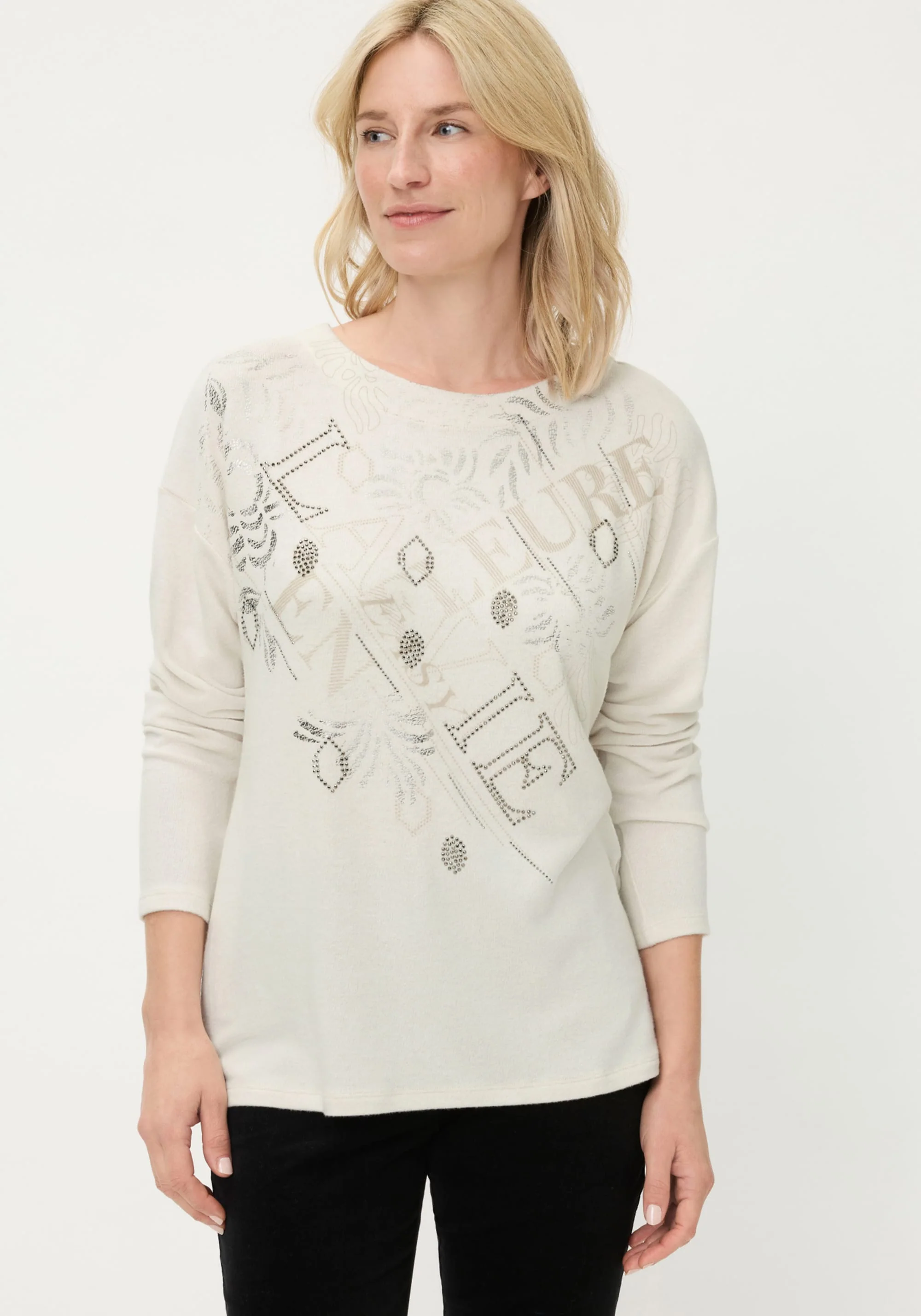 Embellished Mixed Motif Jersey Top - Image 2