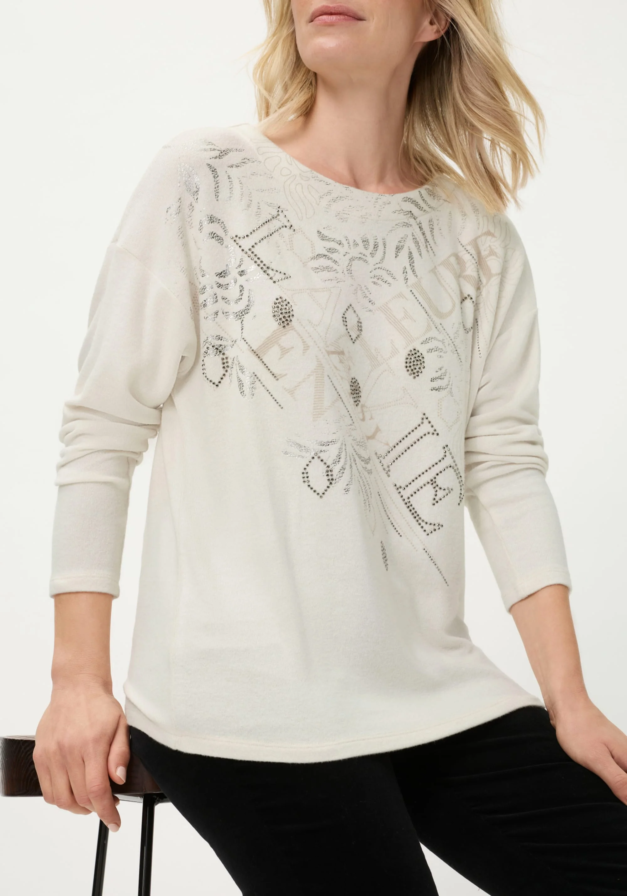 Embellished Mixed Motif Jersey Top - Image 4
