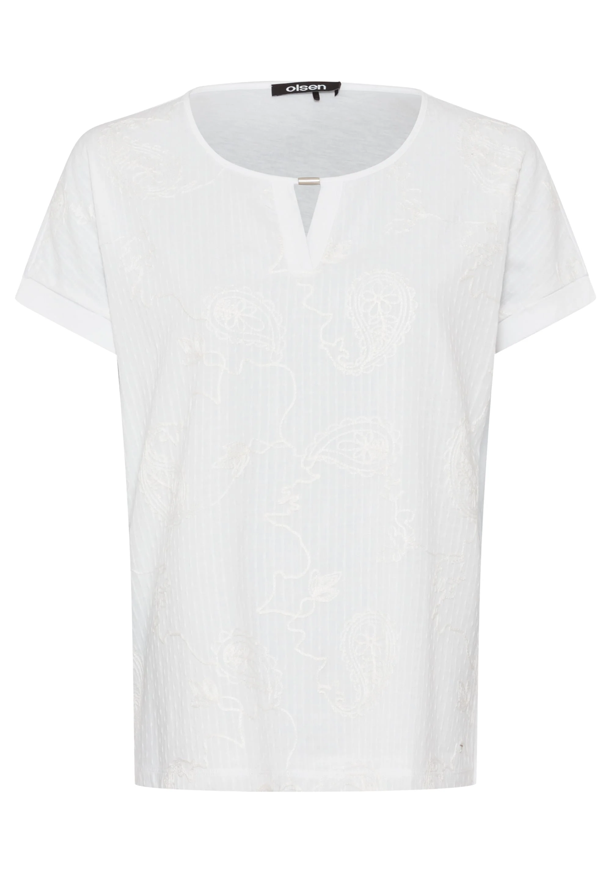 Embroidered Mixed Media T-Shirt - Image 3