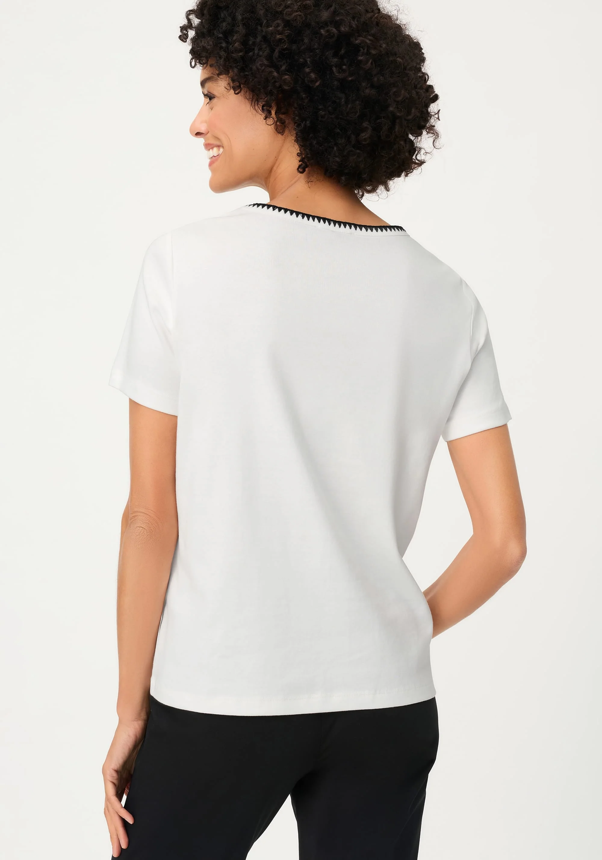 Embroidered Neck T-Shirt - Image 2