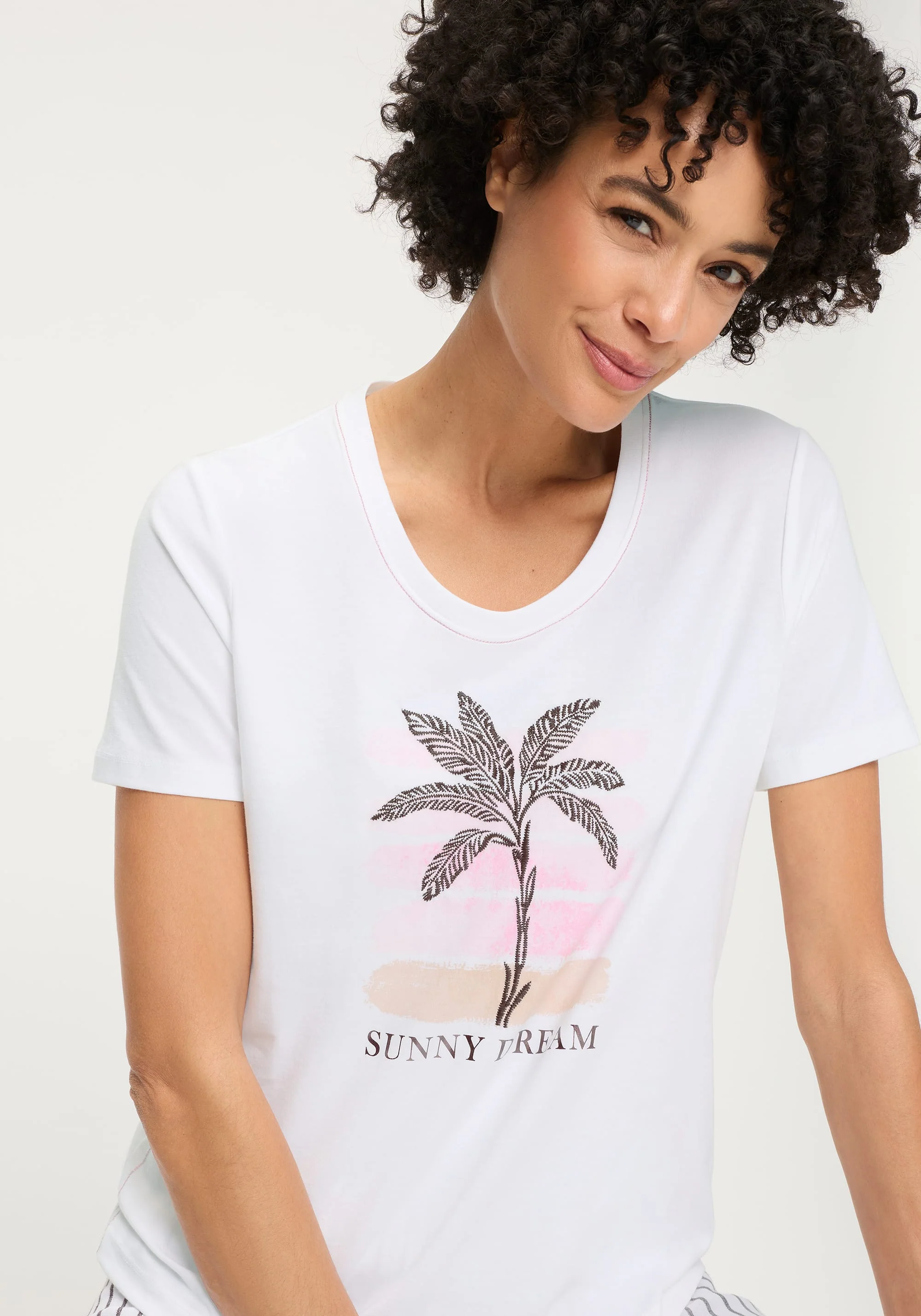 Embroidered Placement Print T-Shirt - Image 3