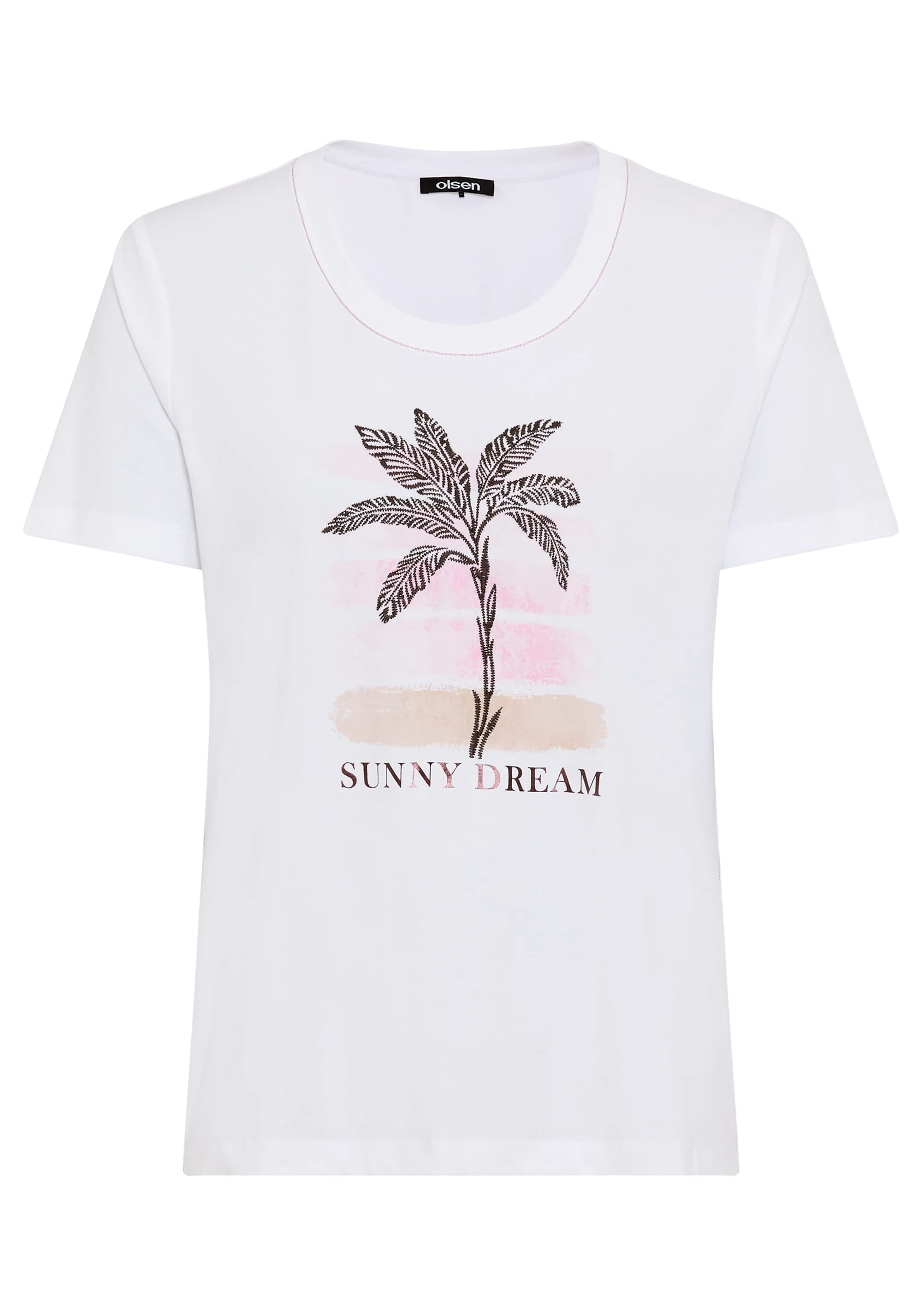 Embroidered Placement Print T-Shirt - Image 5