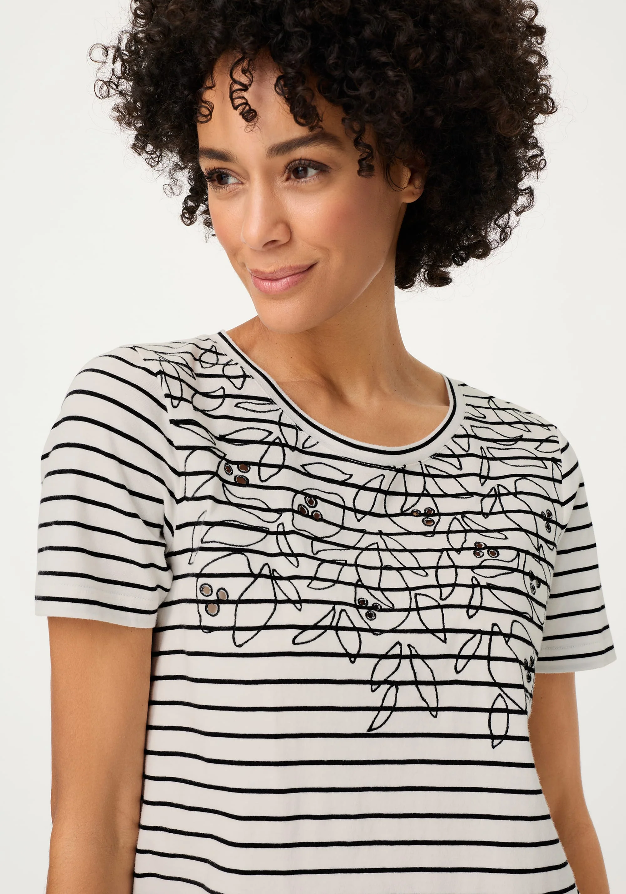 Embroidered Stripe T-Shirt